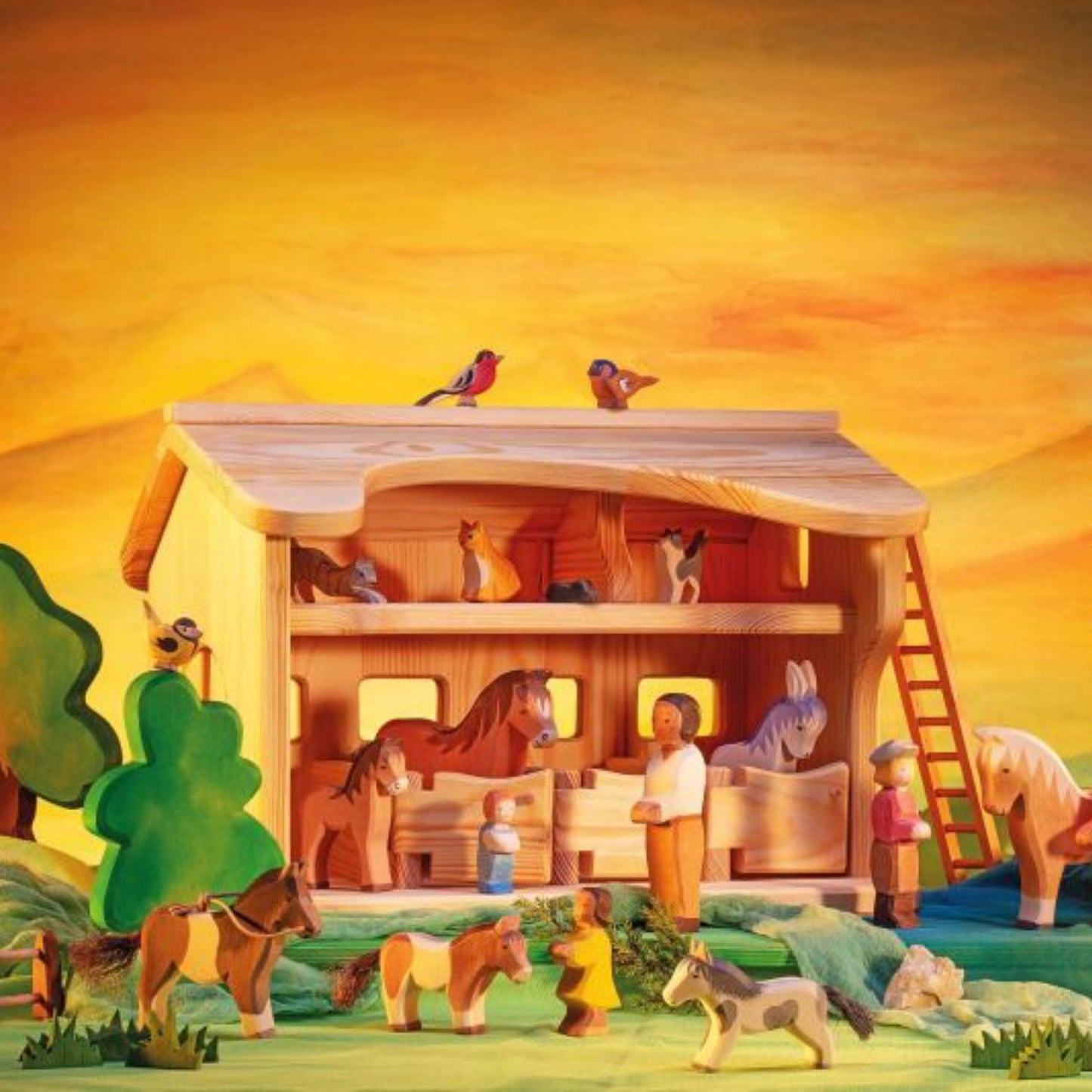 Brown Horse | Farm Animal Figure | Wooden Toys for Kids