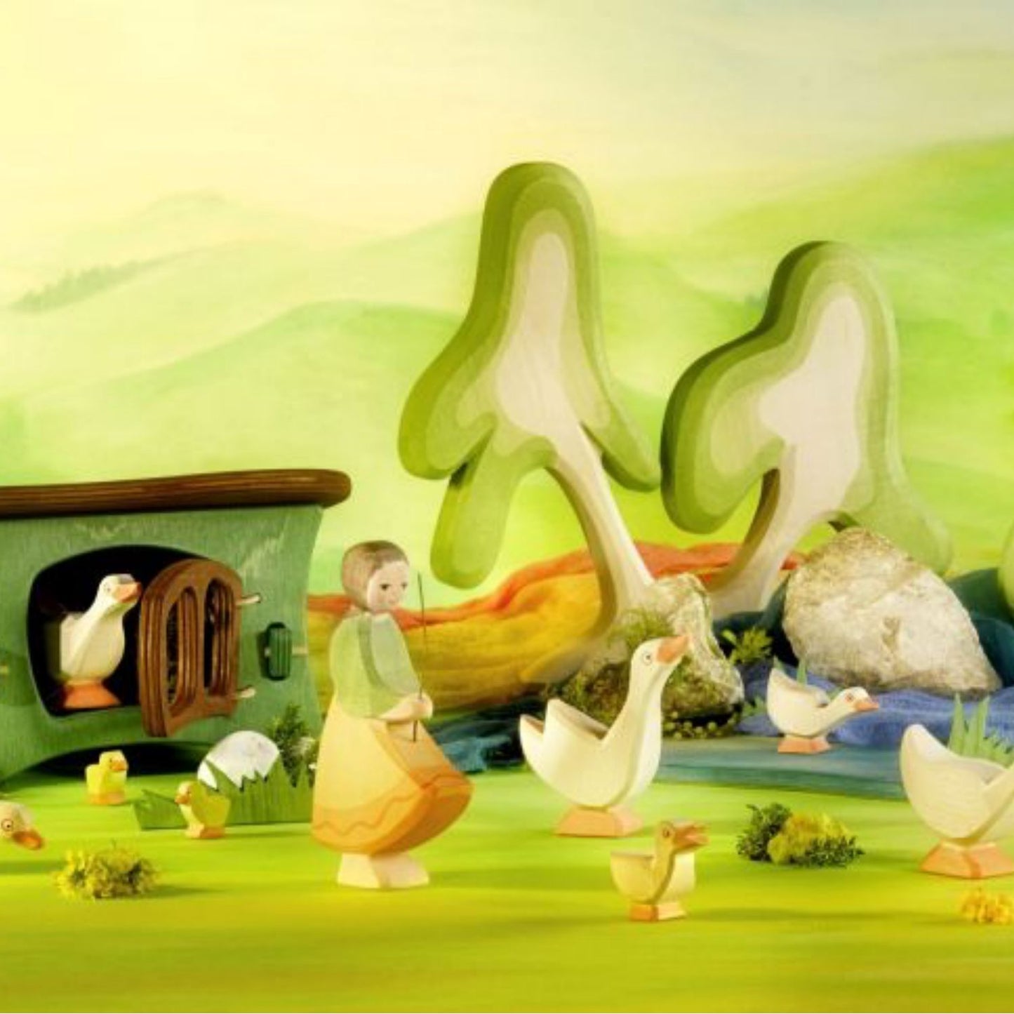 Standing Goose | Farm Animal Figure | Wooden Toys for Kids