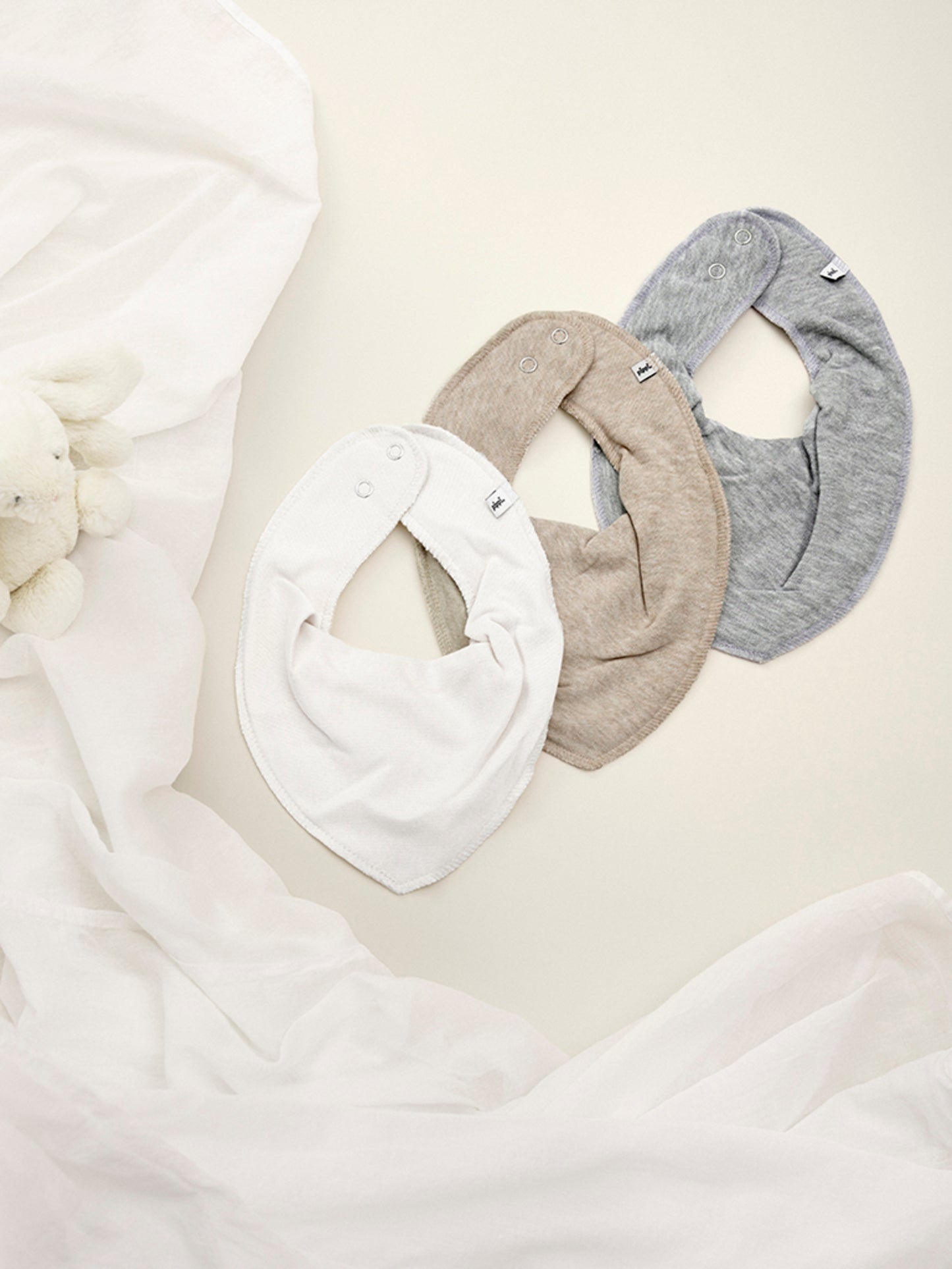 Sandshell Melange | Bandana Bib | Organic Cotton