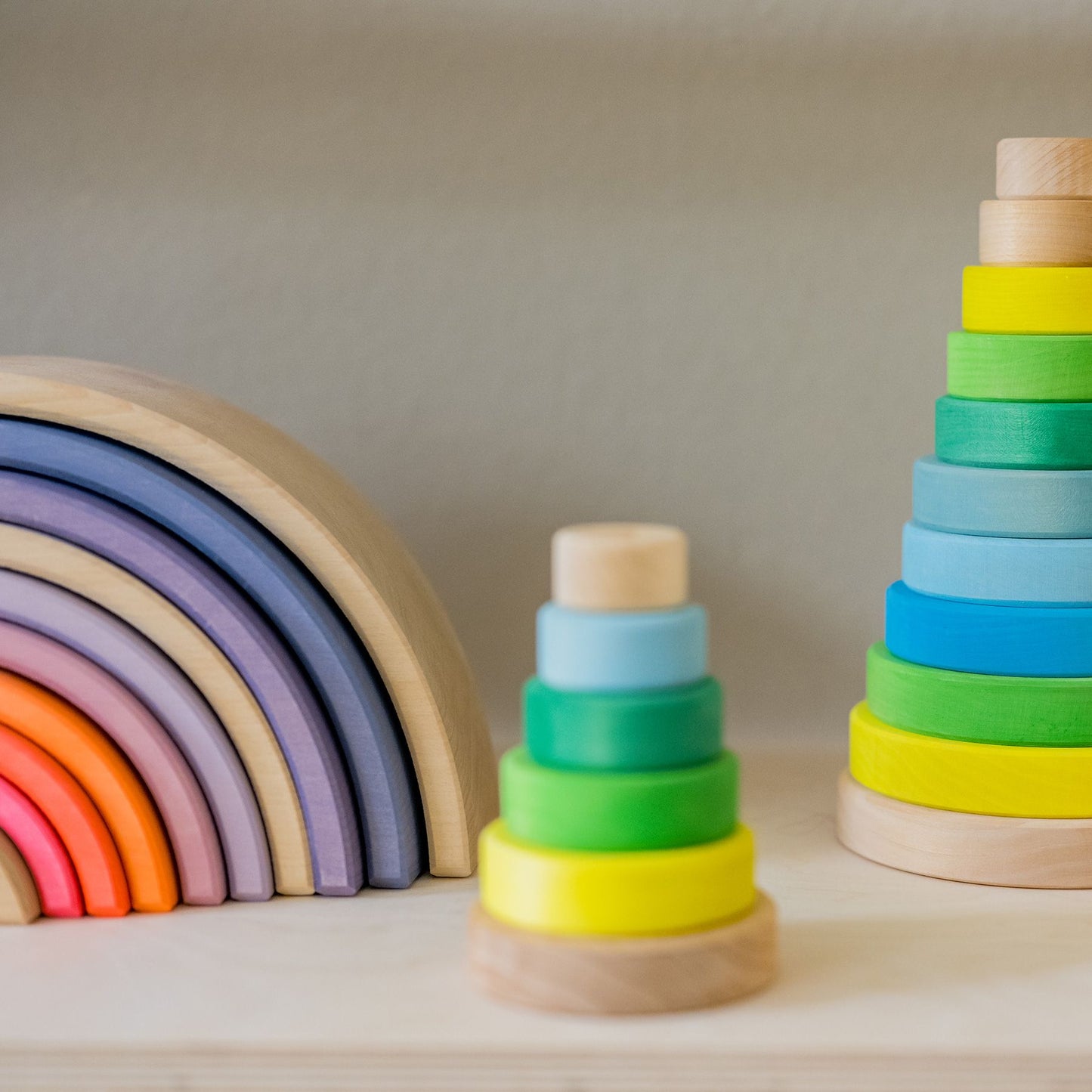 Neon Green Small Conical Tower Stacker | Grimm's X Neon Collection