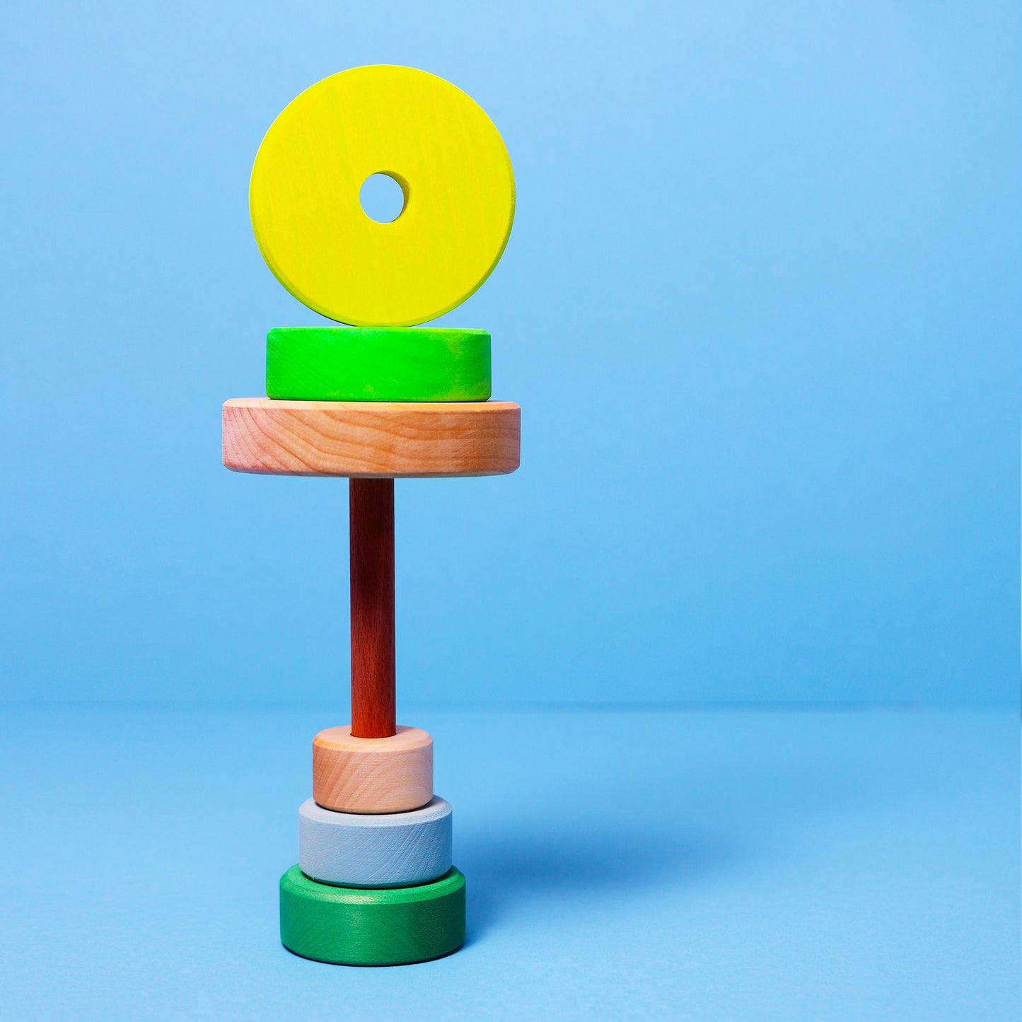 Neon Green Small Conical Tower Stacker | Grimm's X Neon Collection