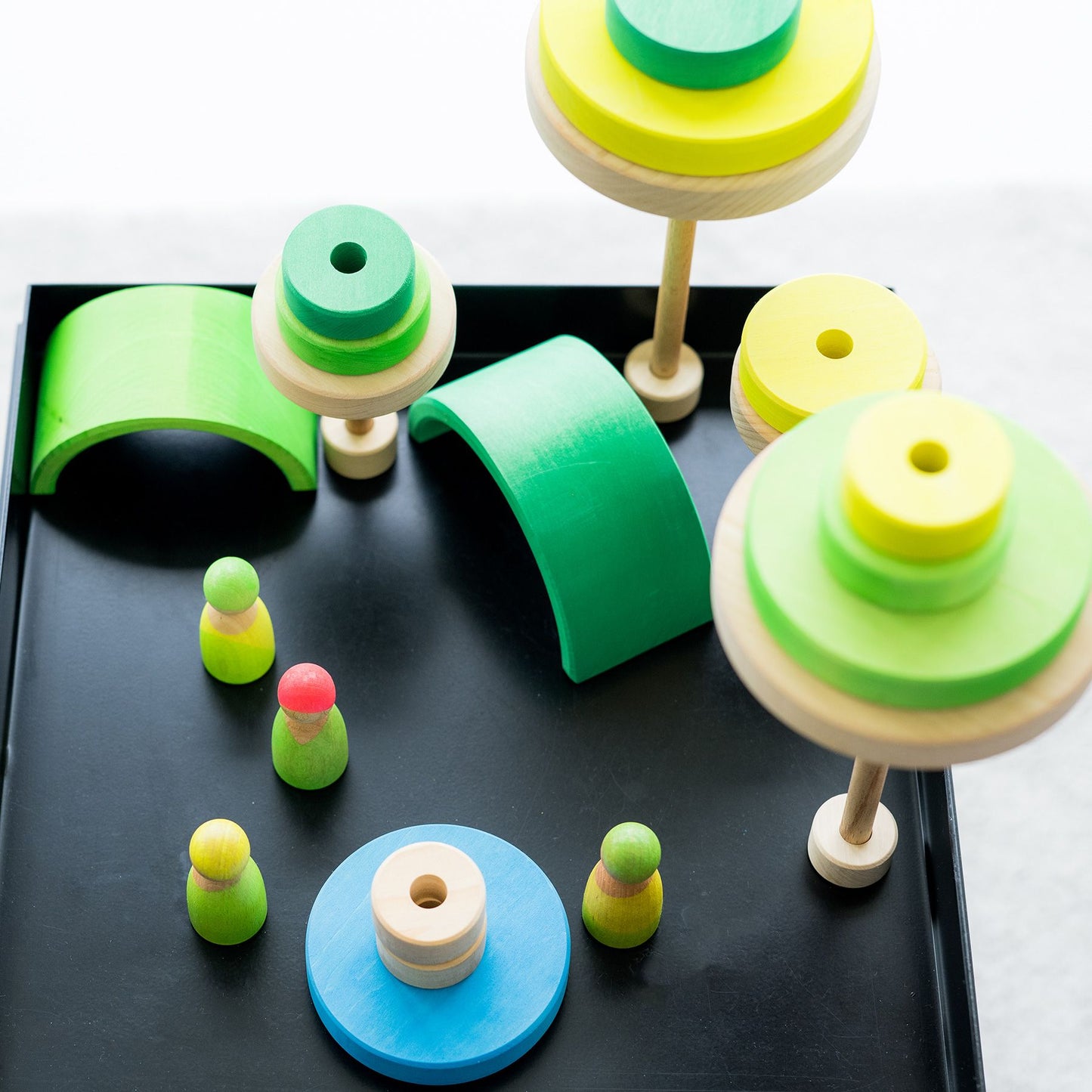 Neon Green Conical Tower Stacker | Grimm's X Neon Collection