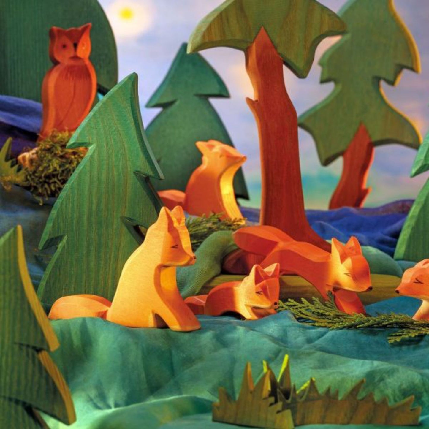 Sitting Fox | Woodland Animal Figure | Wooden Toys for Kids