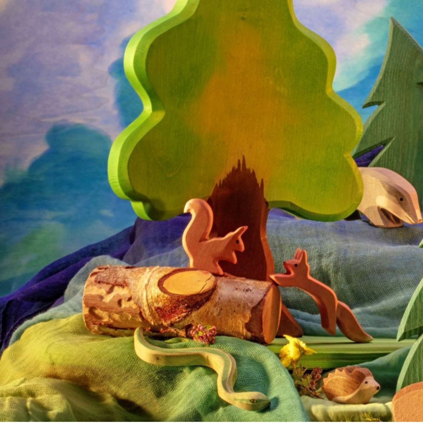 Sitting Squirrel | Woodland Animal Figure | Wooden Toys for Kids