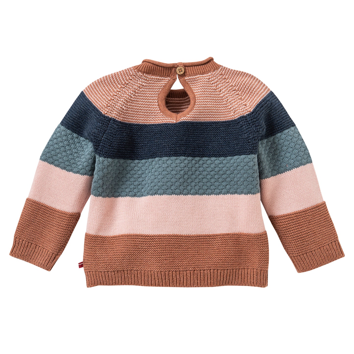 Navy, Petrol, Light Rose & Crimson Stripe | Baby Knitted Jumper | GOTS Organic Cotton