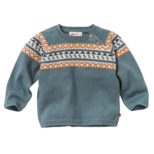 Eucalyptus Norwegian Style | Baby Jacquard Knitted Jumper | GOTS Organic Cotton