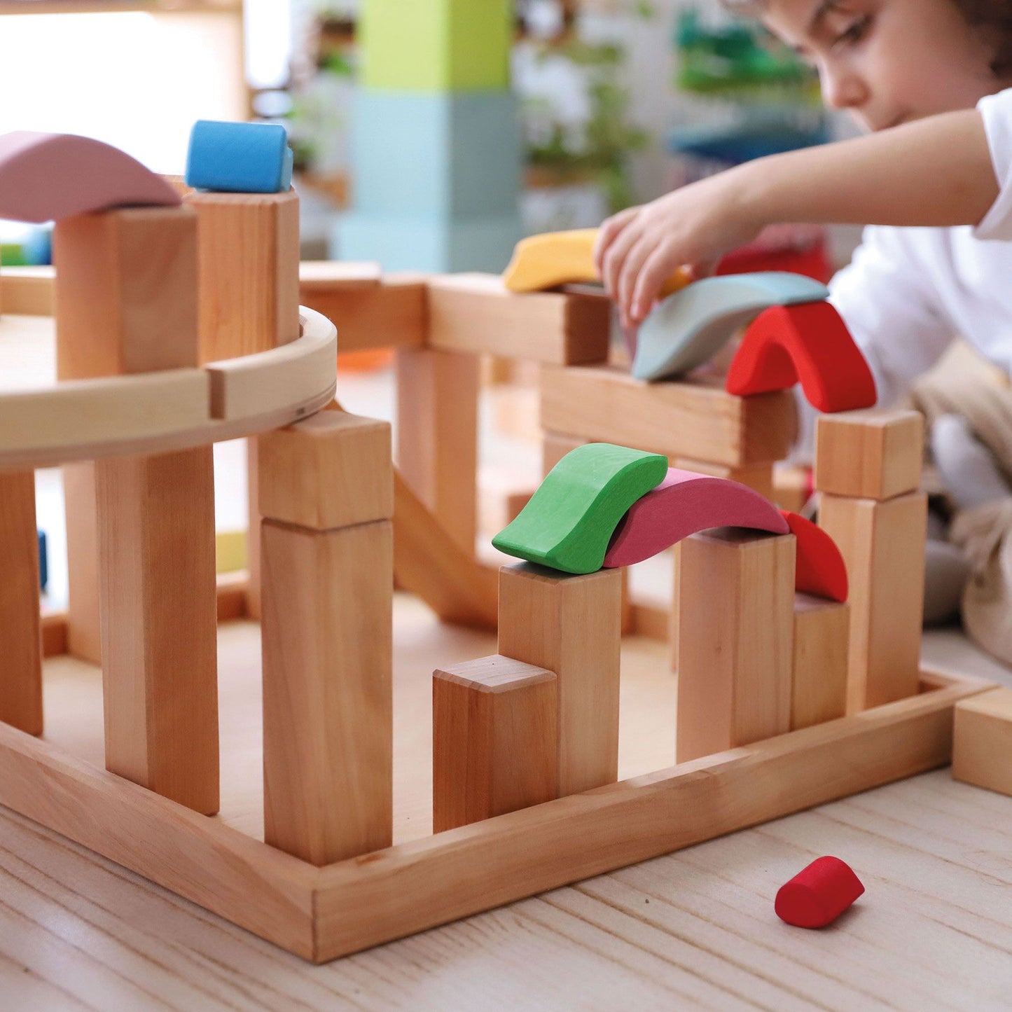 Large Natural Stepped Pyramid | Building Set | Wooden Toys for Kids | Open-Ended Play