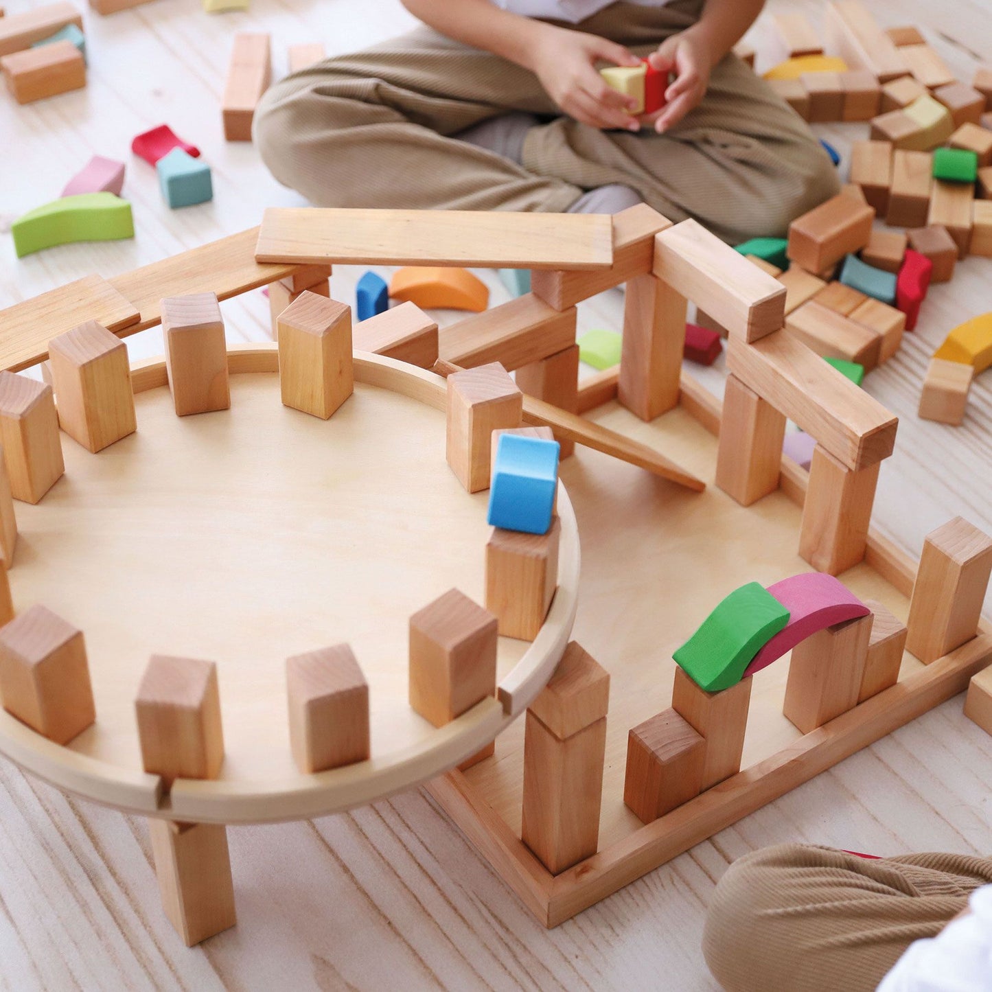 Large Natural Stepped Pyramid | Building Set | Wooden Toys for Kids | Open-Ended Play