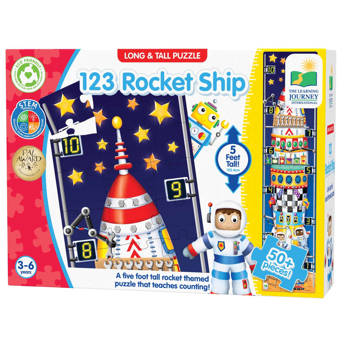 Long & Tall Puzzle - 123 Rocketship | Jigsaw Puzzle For Kids