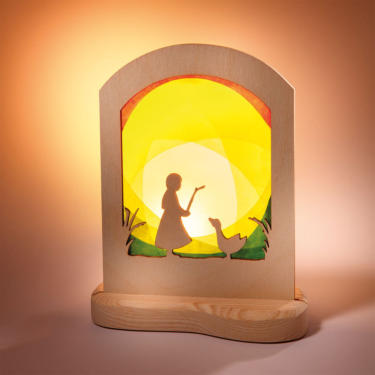 Colour Silhouette Goose Girl | Wooden Home & Seasonal Decoration