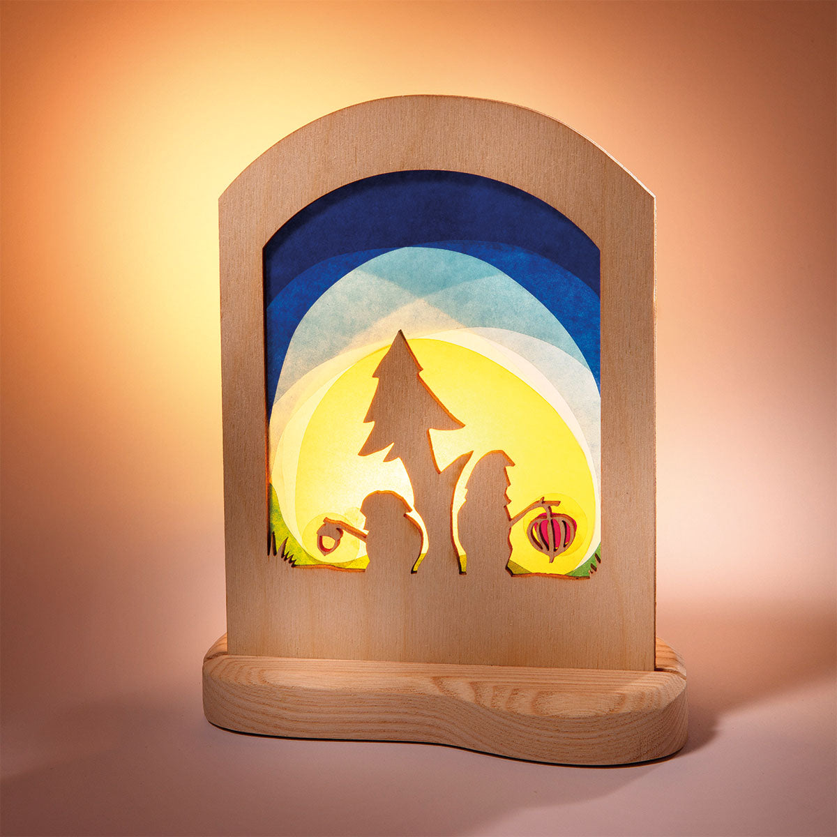 Colour Silhouette Lantern Dwarfs | Wooden Home & Seasonal Decoration
