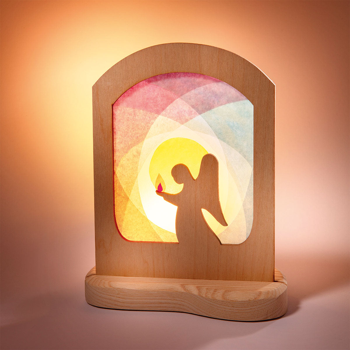 Colour Silhouette Guardian Angel | Wooden Home & Seasonal Decoration