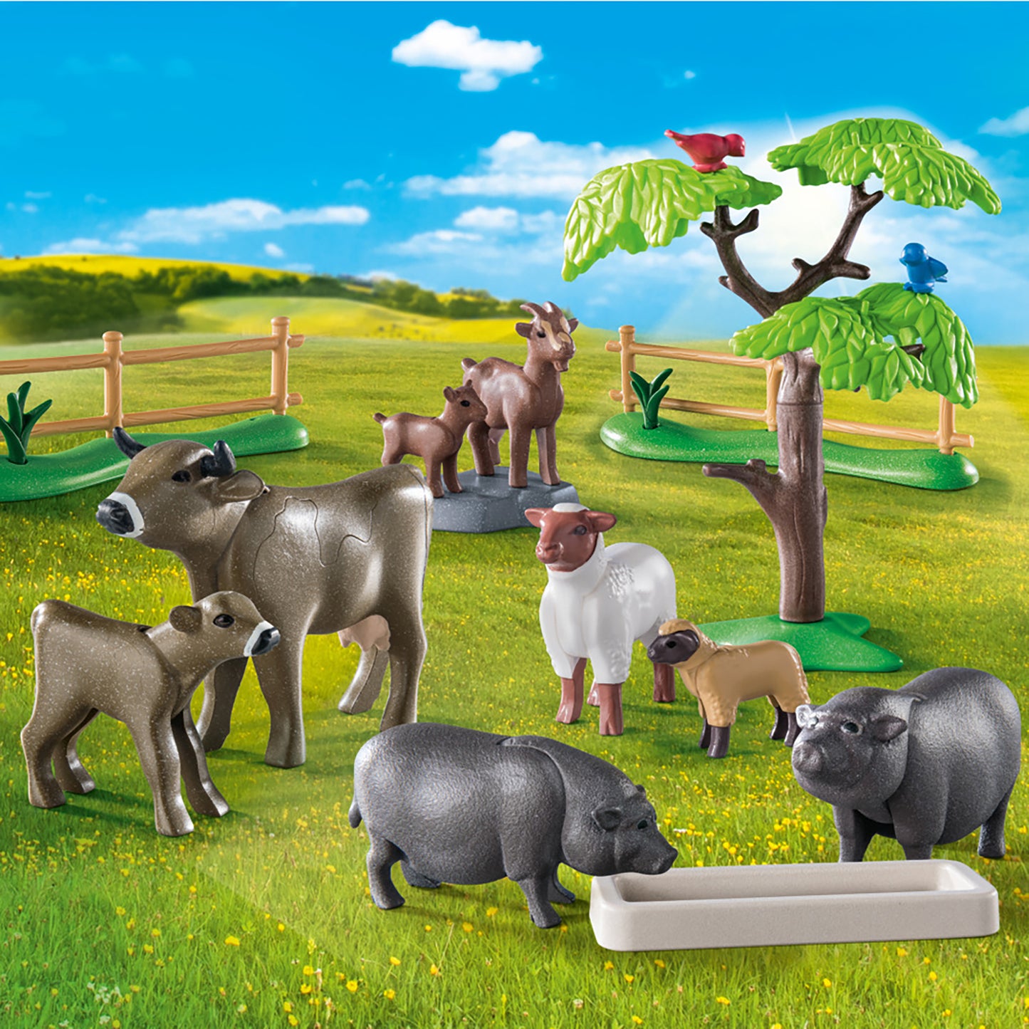 Animal Set with Paddock | Country | Eco-Plastic | Open-Ended Play For Kids