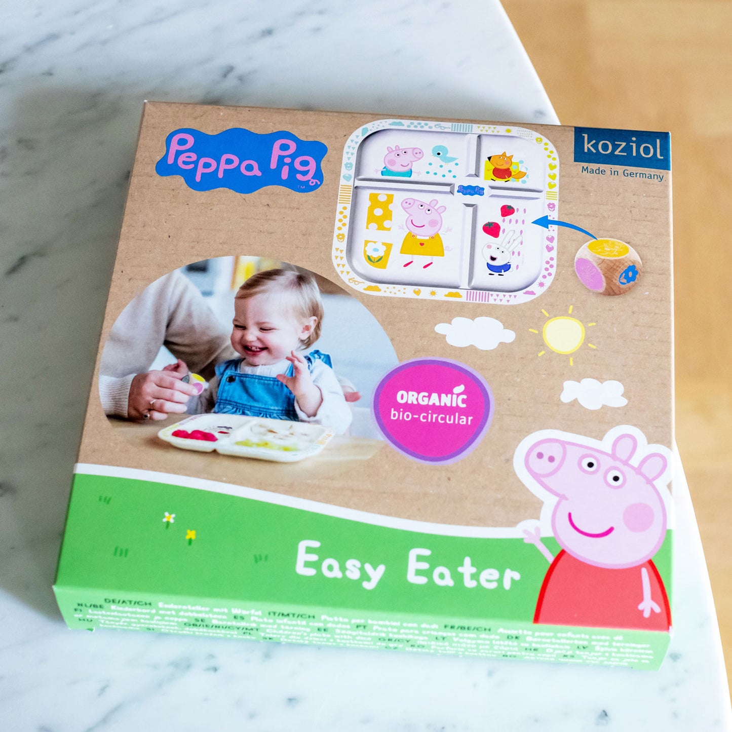Peppa Pig | Easy Eater Kids Plate + Dice | Organic Bio-Circular | Made in Germany