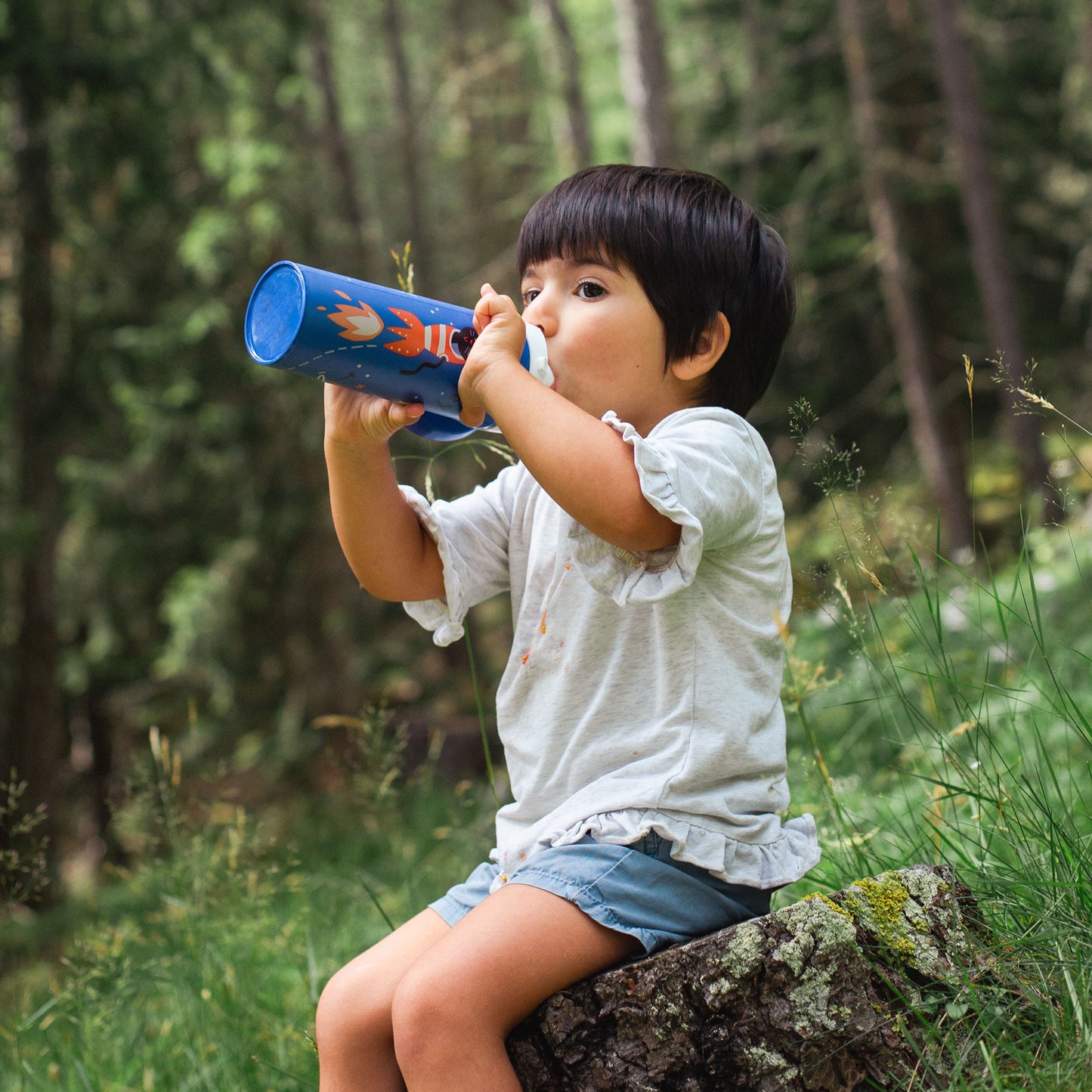 Space | Kids Water Bottle - Organic Space Blue | 500 ml | Organic Bio-Circular | Made in Germany