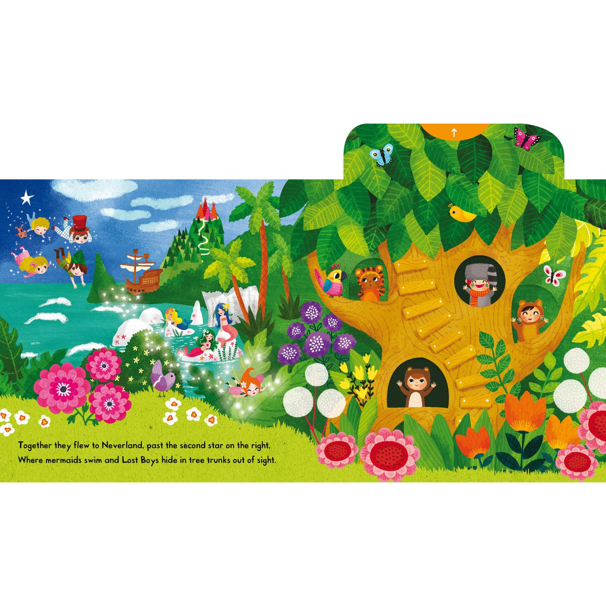 Sample pages (4) from 'Peter Pan' by Miriam Bos and Campbell Books - toddler board book