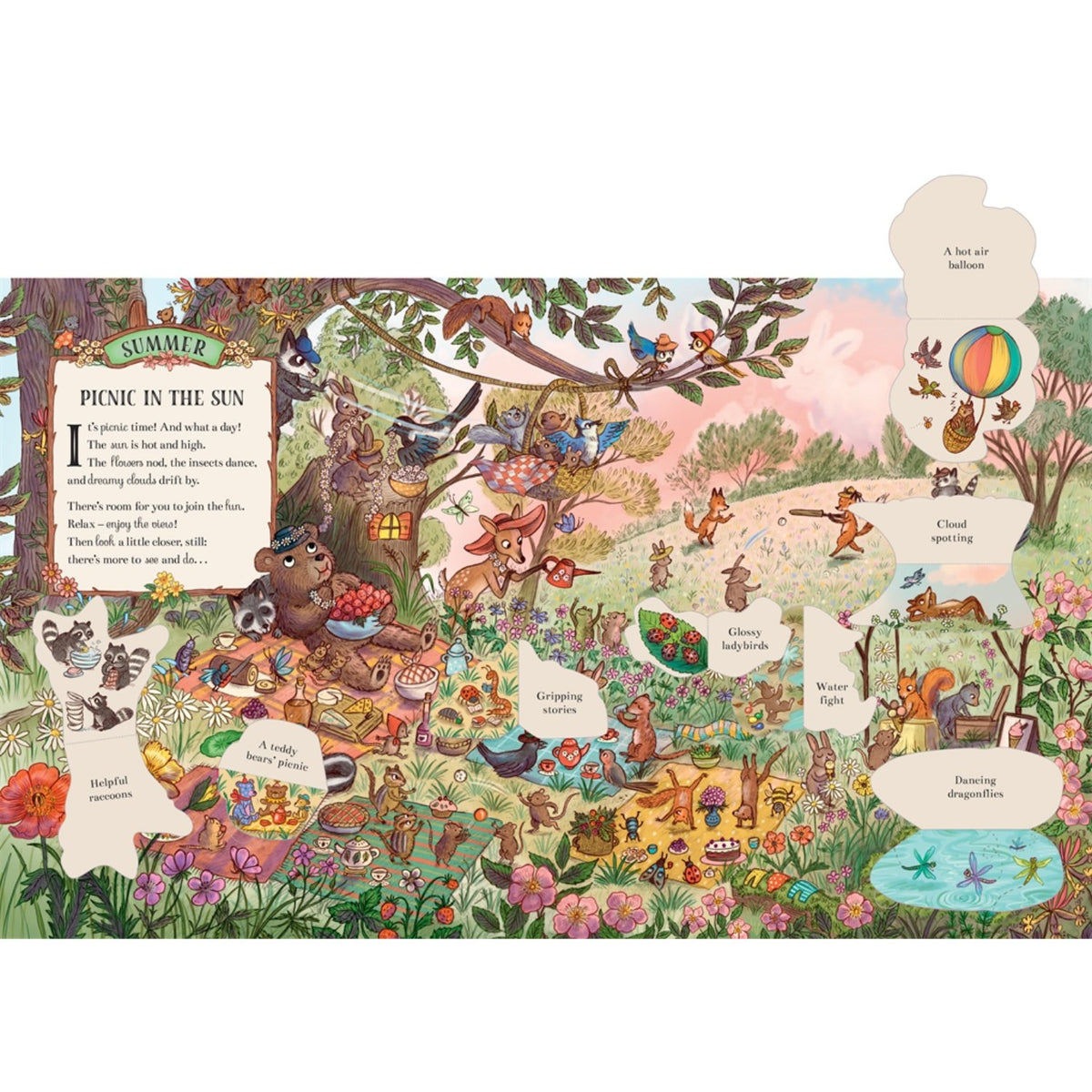 Sample pages (11) from 'Here We Go Round the Woodland Year' by Rachel Piercey and Freya Hartas - preschool board book