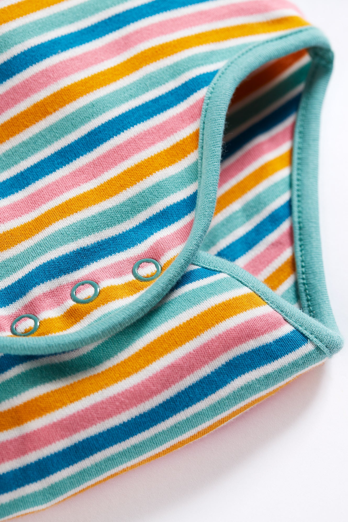 Natures Rainbow Stripe | Betty Body | Long Sleeve Baby Bodysuit | GOTS Organic Cotton