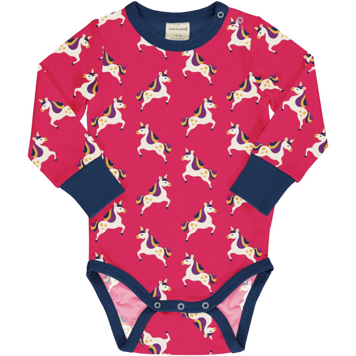 Unicorn | Long Sleeve Baby Bodysuit | Forest | GOTS Organic Cotton