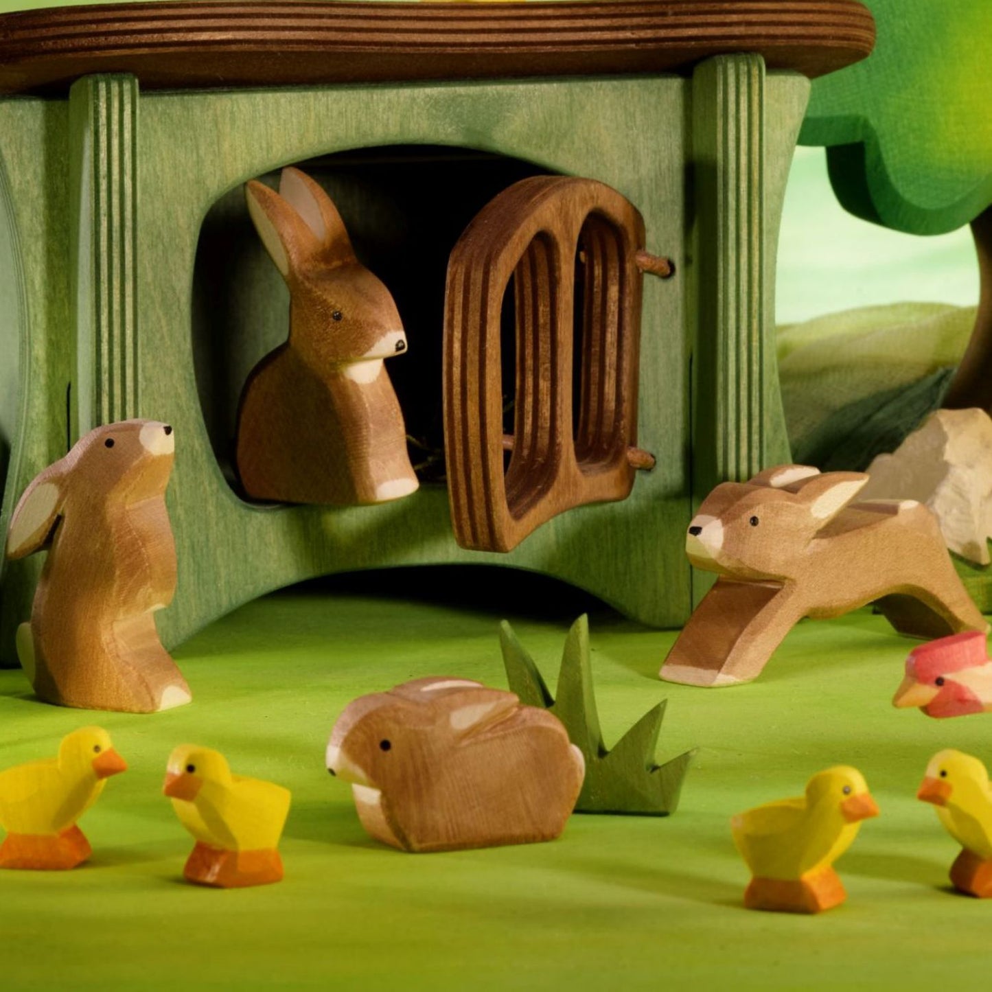 Sitting Rabbit | Woodland Animal Figure | Wooden Toys for Kids