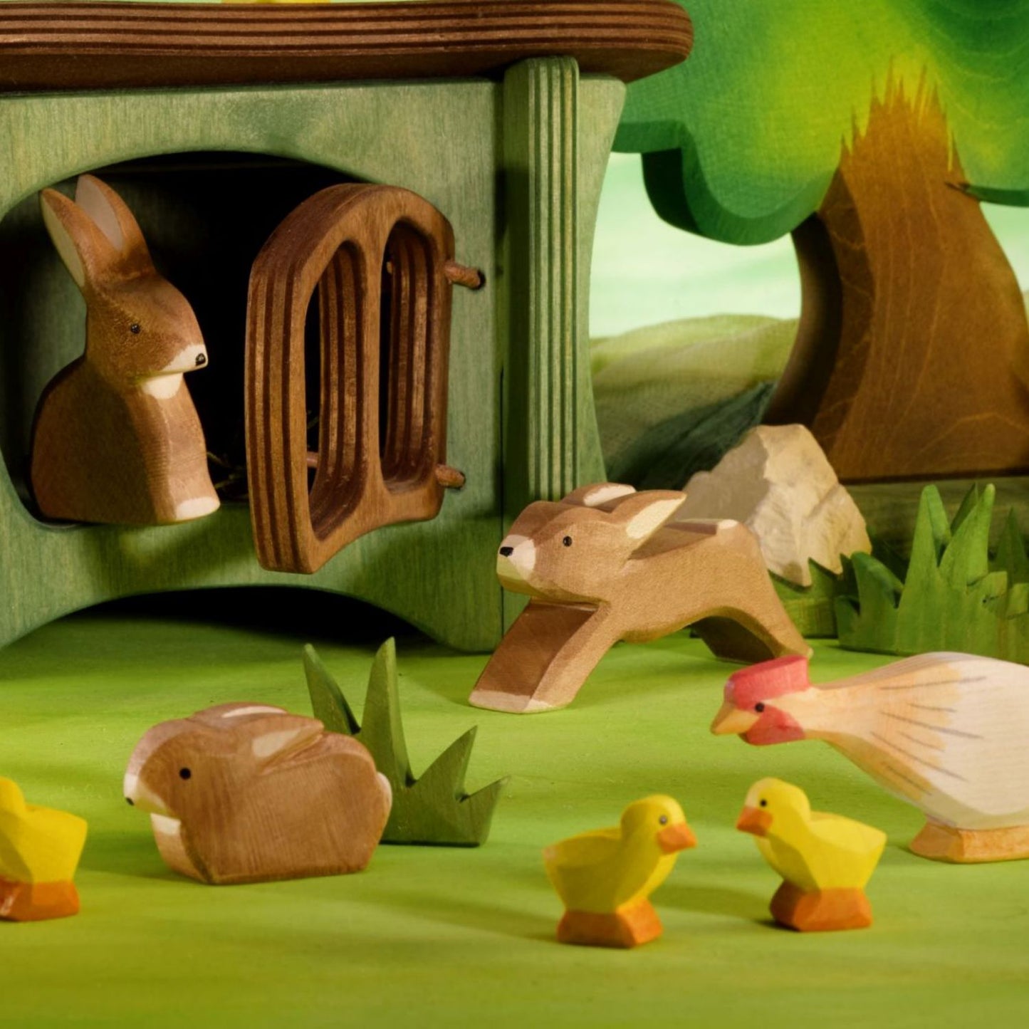 Light Chick | Farm Animal Figure | Wooden Toys for Kids