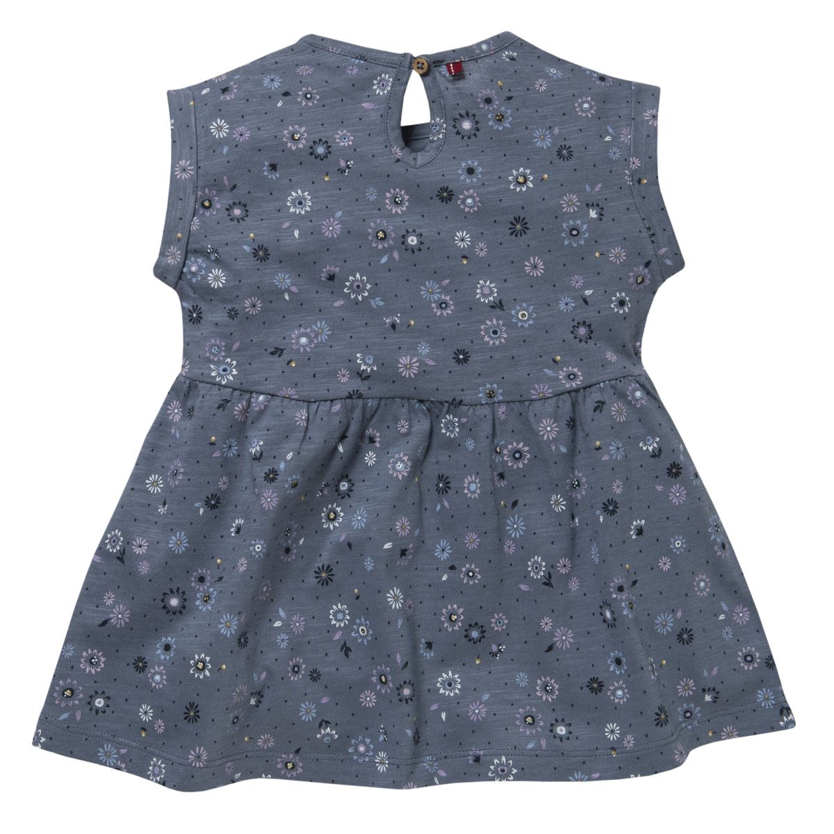 Little Flowers | Ocean Blue | Short Sleeve Dress | GOTS Organic Cotton