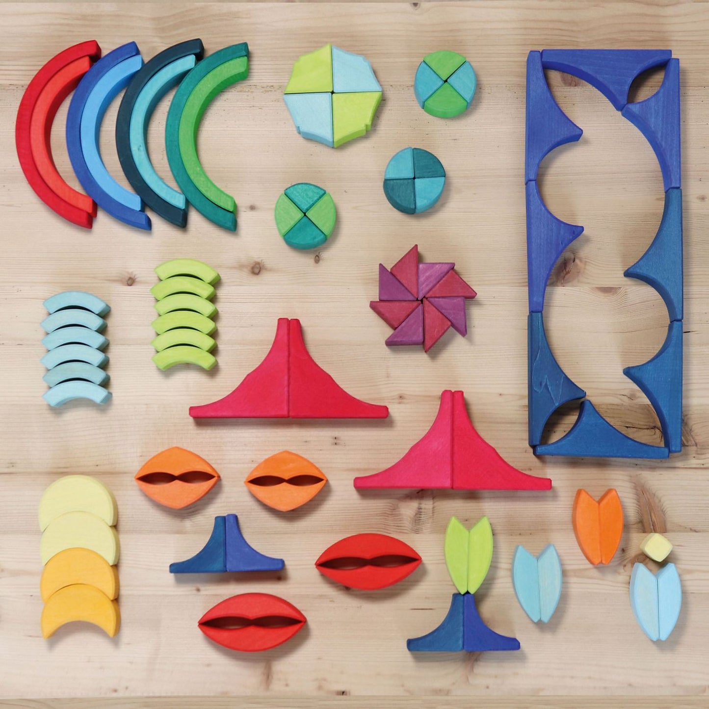 Arcs In Squares | Building Set | Wooden Toys for Kids | Open-Ended Play