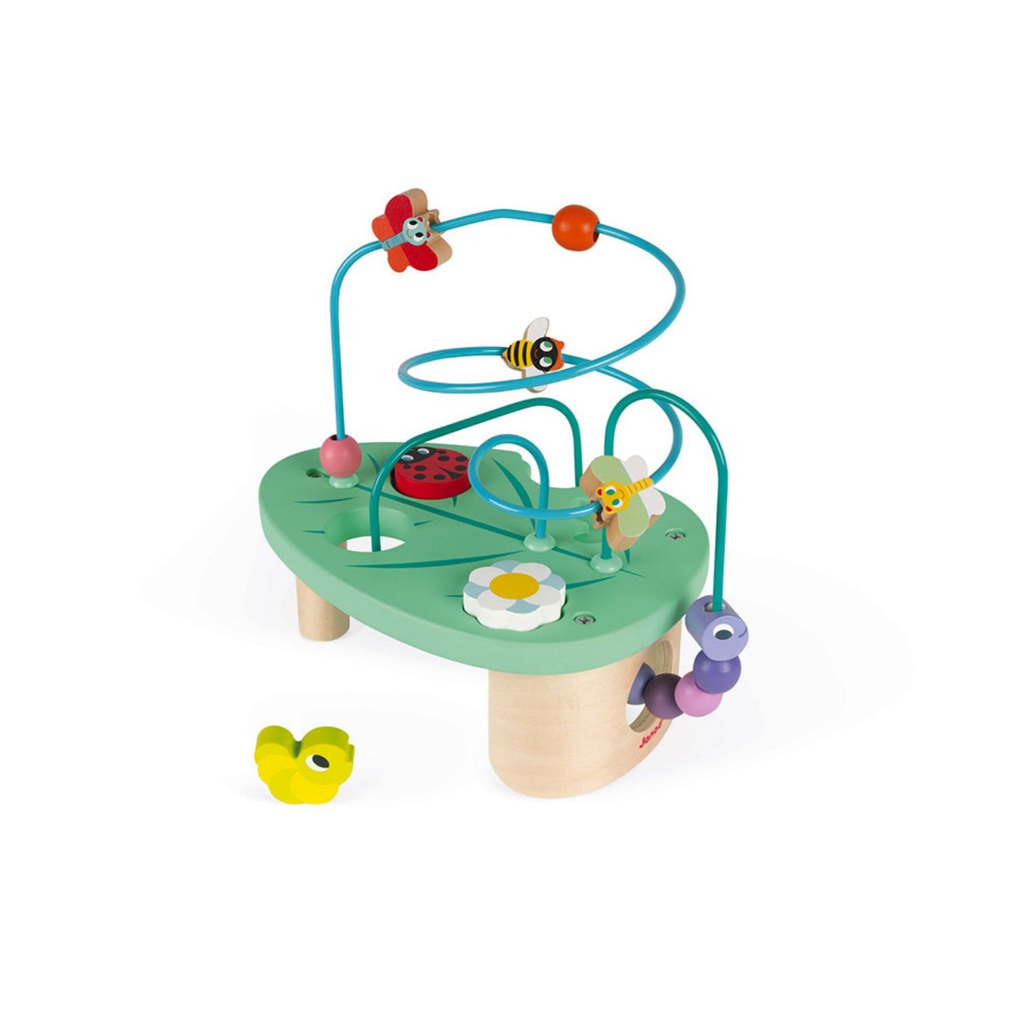 Caterpillar & Co. Chunky Puzzle & Bead Maze | Wooden Toddler Activity Toy
