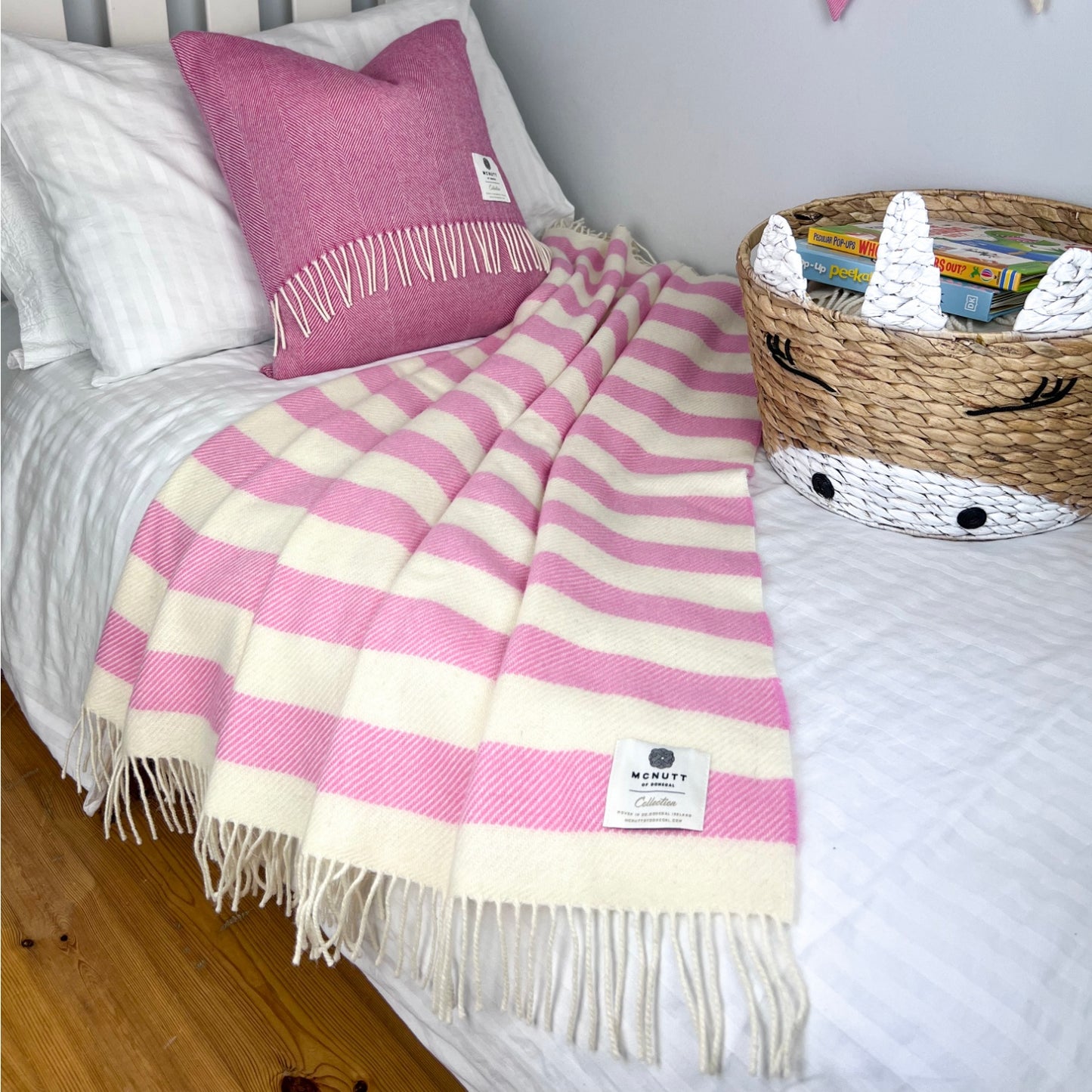 Playful Pink | Pure Wool Children's Blanket | Made in Downings, Co. Donegal