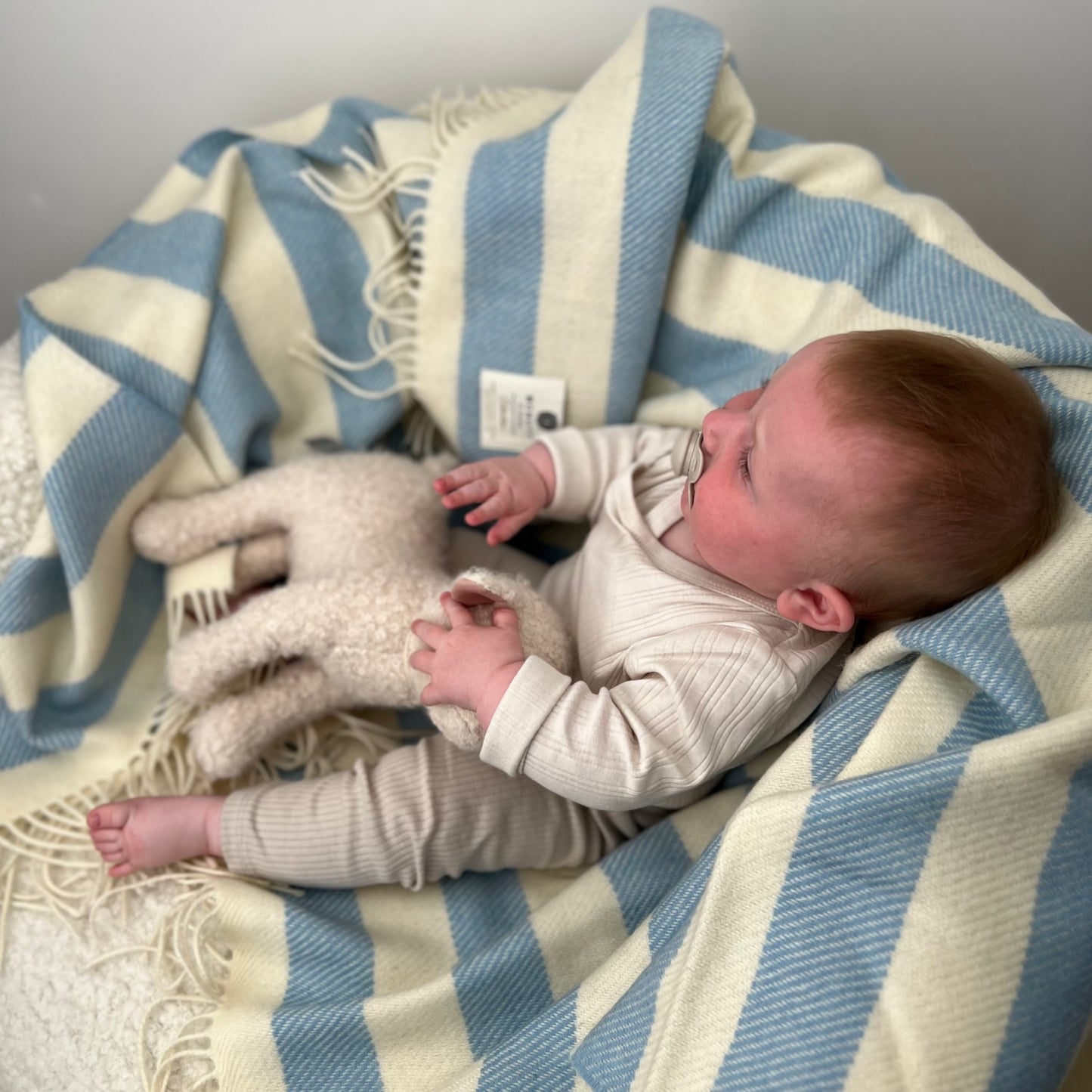 Playful Blue | Pure Wool Children's Blanket | Made in Downings, Co. Donegal