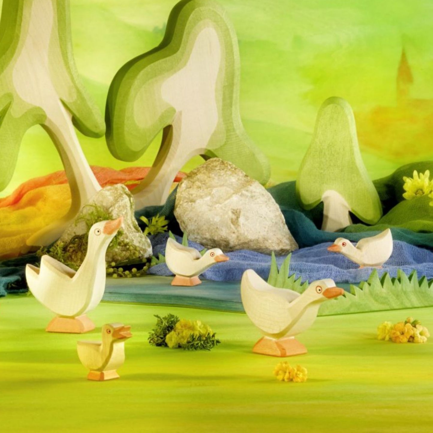 Goose With High Neck | Farm Animal Figure | Wooden Toys for Kids