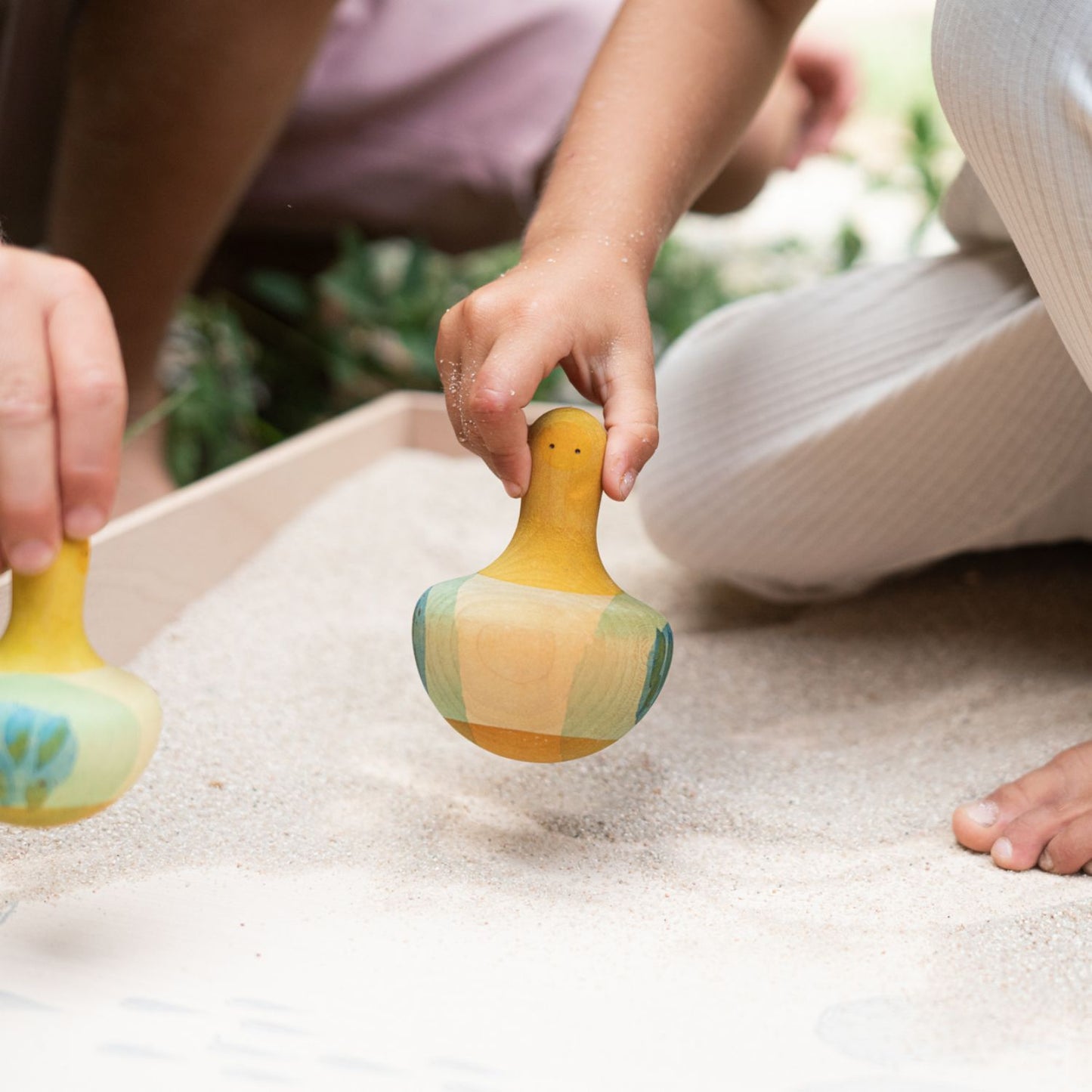 Flowing Yellow Wobble Bird | Wooden Animal for Kids | Open-Ended Play Set