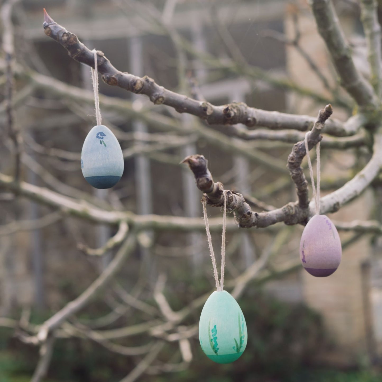 Aurora Eggs | Set of 3 Hand-Crafted Wooden Easter Decorations | Wooden Home & Seasonal Decorations