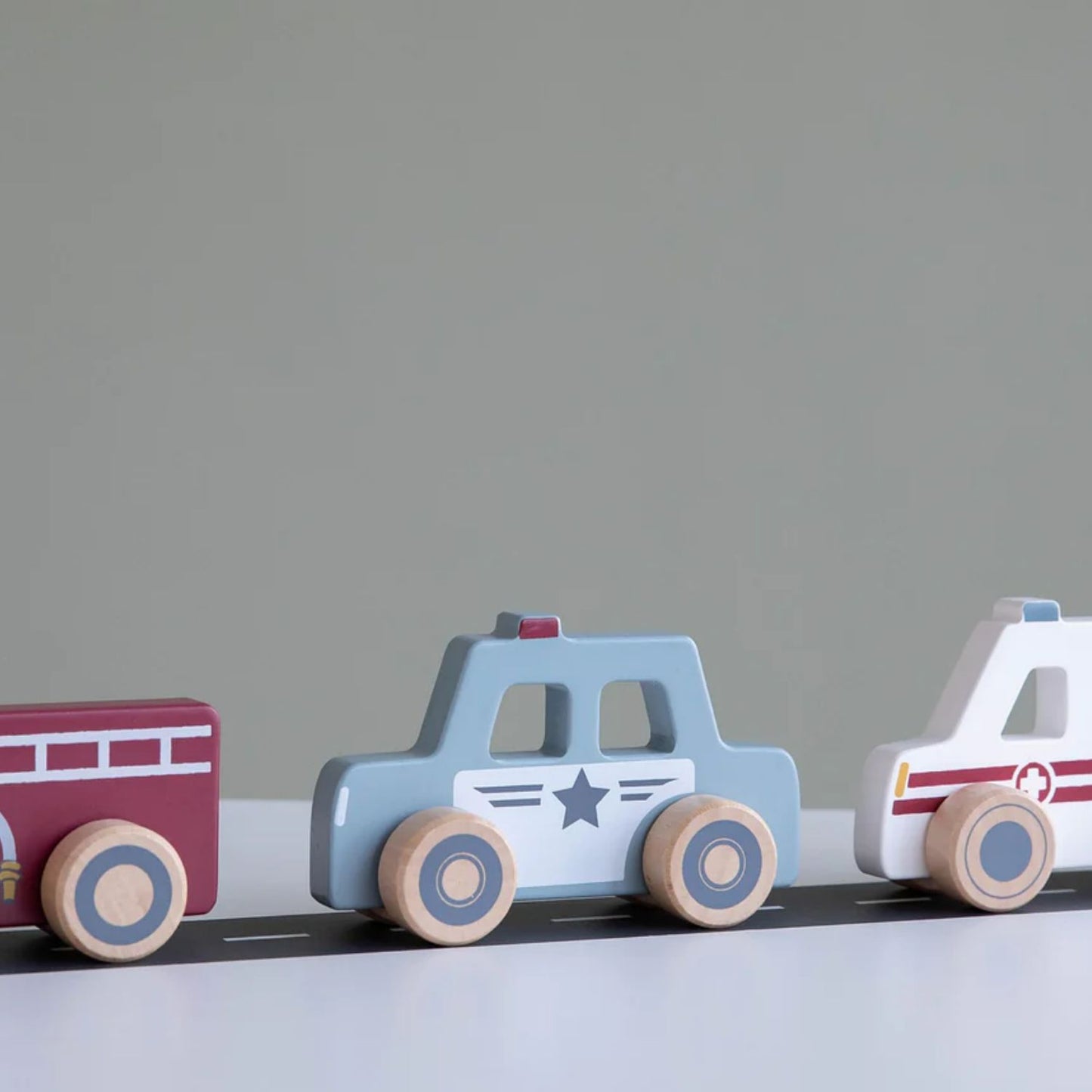 Emergency Service Vehicles | Wooden Toy Set for Imaginative Play