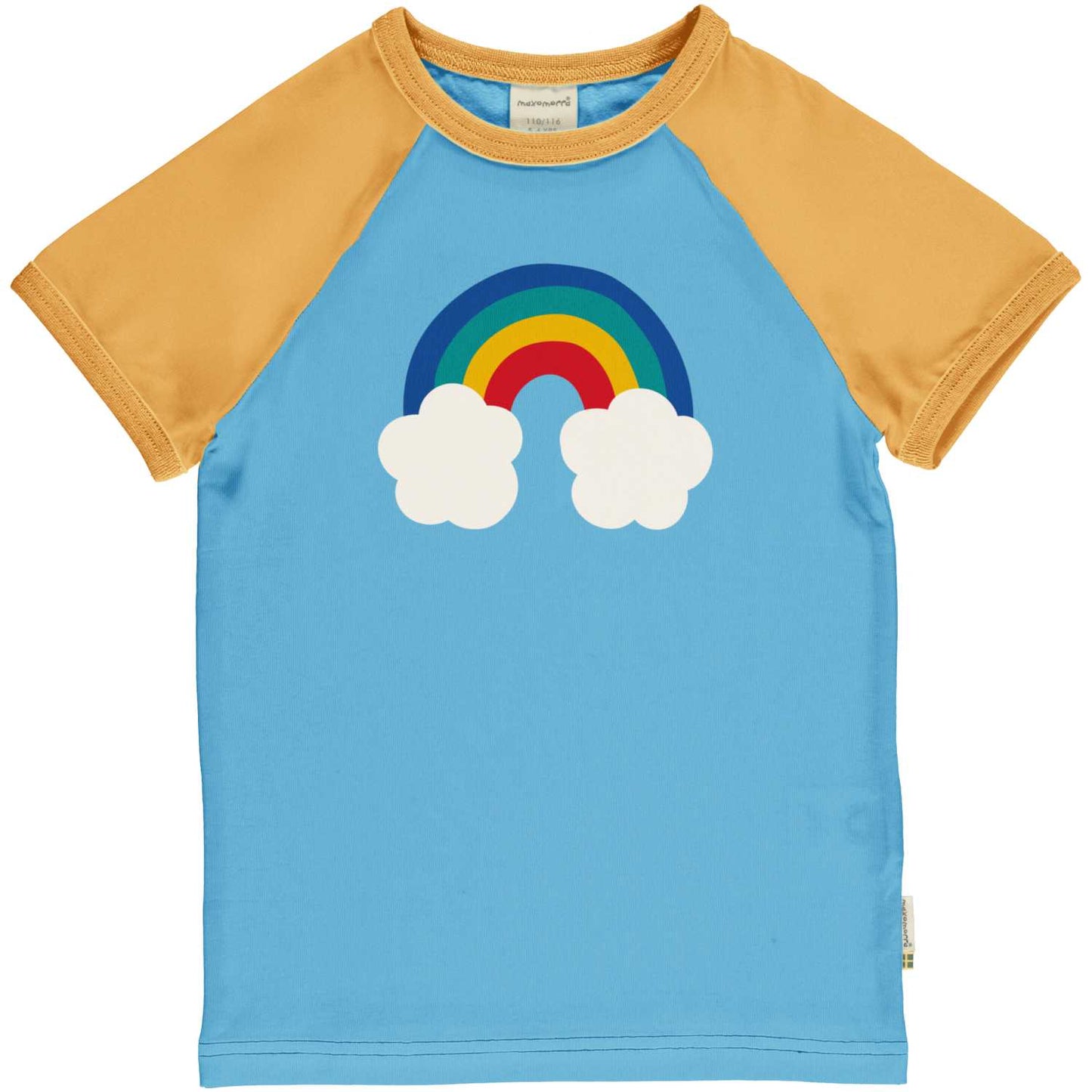 Maxomorra Rainbow Short Sleeve Raglan Top | Swedish Vibes Collection | GOTS Organic Cotton | Front | BeoVERDE Ireland