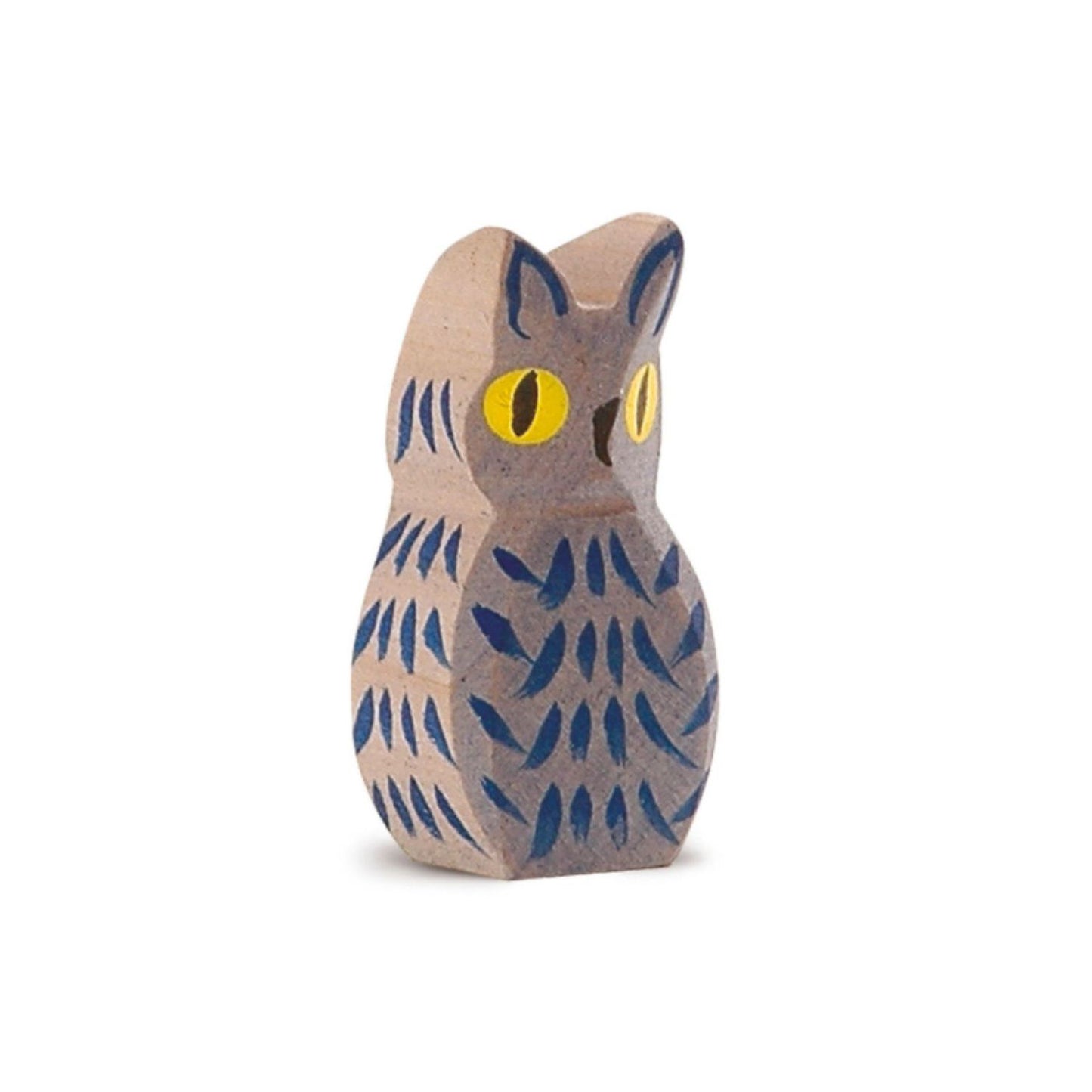 Blue Owl | Woodland Animal Figure | Wooden Toys for Kids