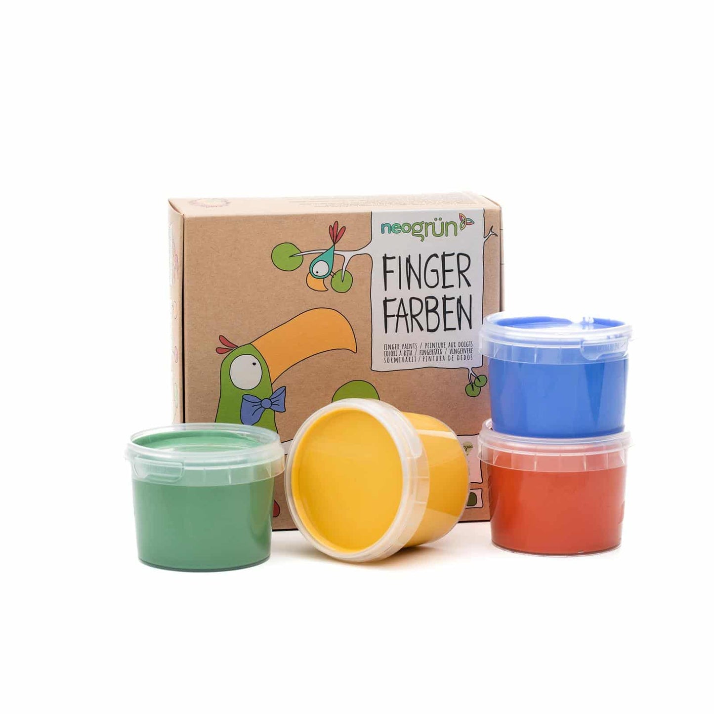 Kid’s Organic Finger Paints Red, Yellow, Green & Blue | Child-Safe, Eco-Friendly, Plant-based | Certified Organic
