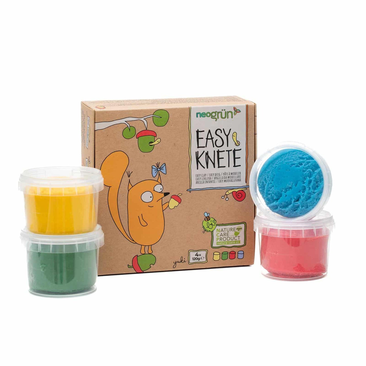 Kid’s Organic Soft Modelling Clay Red, Yellow, Green & Blue | Child-Safe, Eco-Friendly, Plant-based | Certified Organic