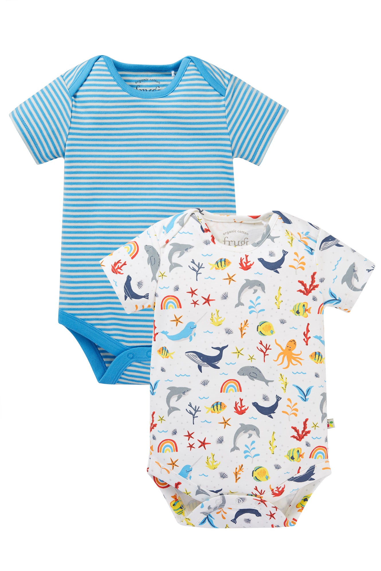 Buy Frugi Special Pack Short Sleeve Baby Bodysuits White