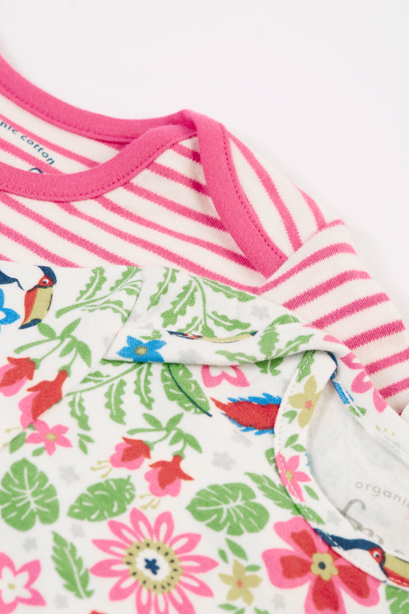 White - Tropical Birds | Super Special 2 Pack Body | Short Sleeve Baby Bodysuit | GOTS Organic Cotton