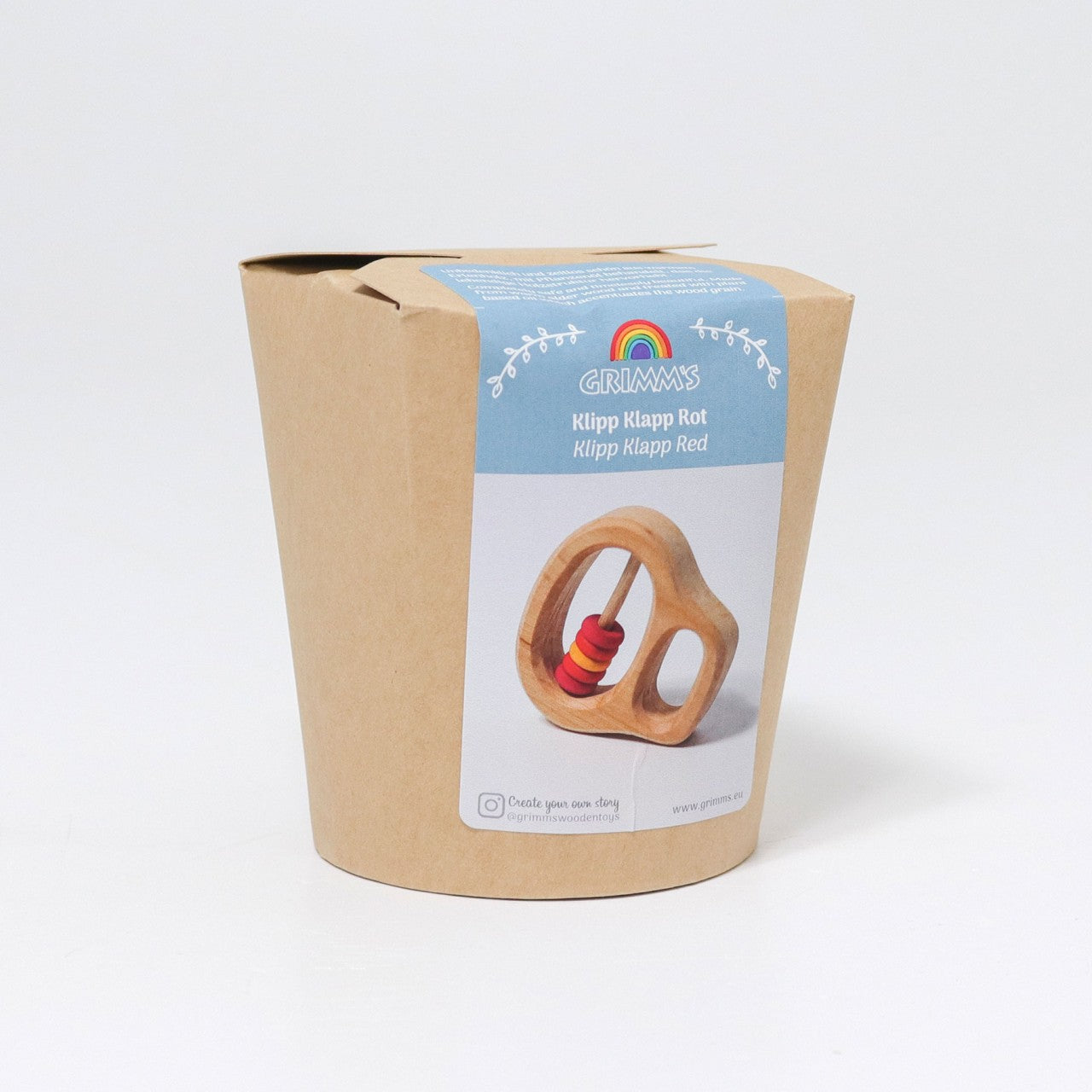 5 Red Rings Rattle & Clutching Toy | Baby’s First Wooden Toy