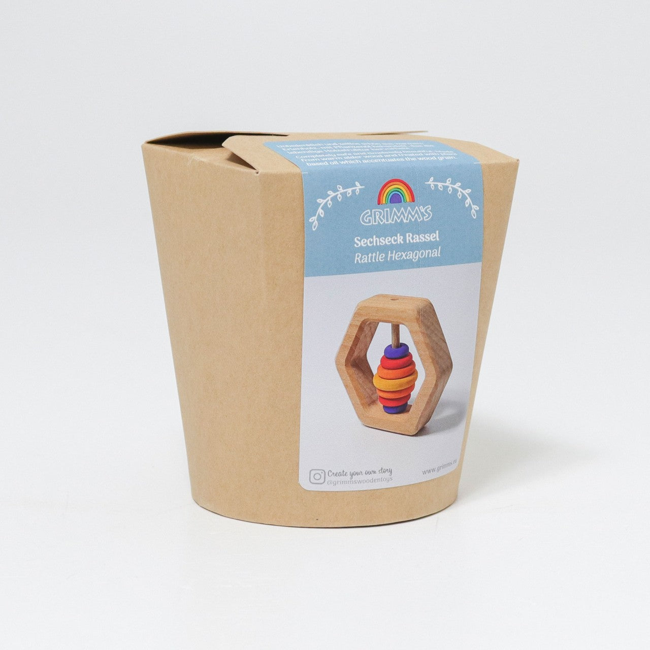 Hexagon Rattle & Teething Ring | Baby’s First Wooden Toy