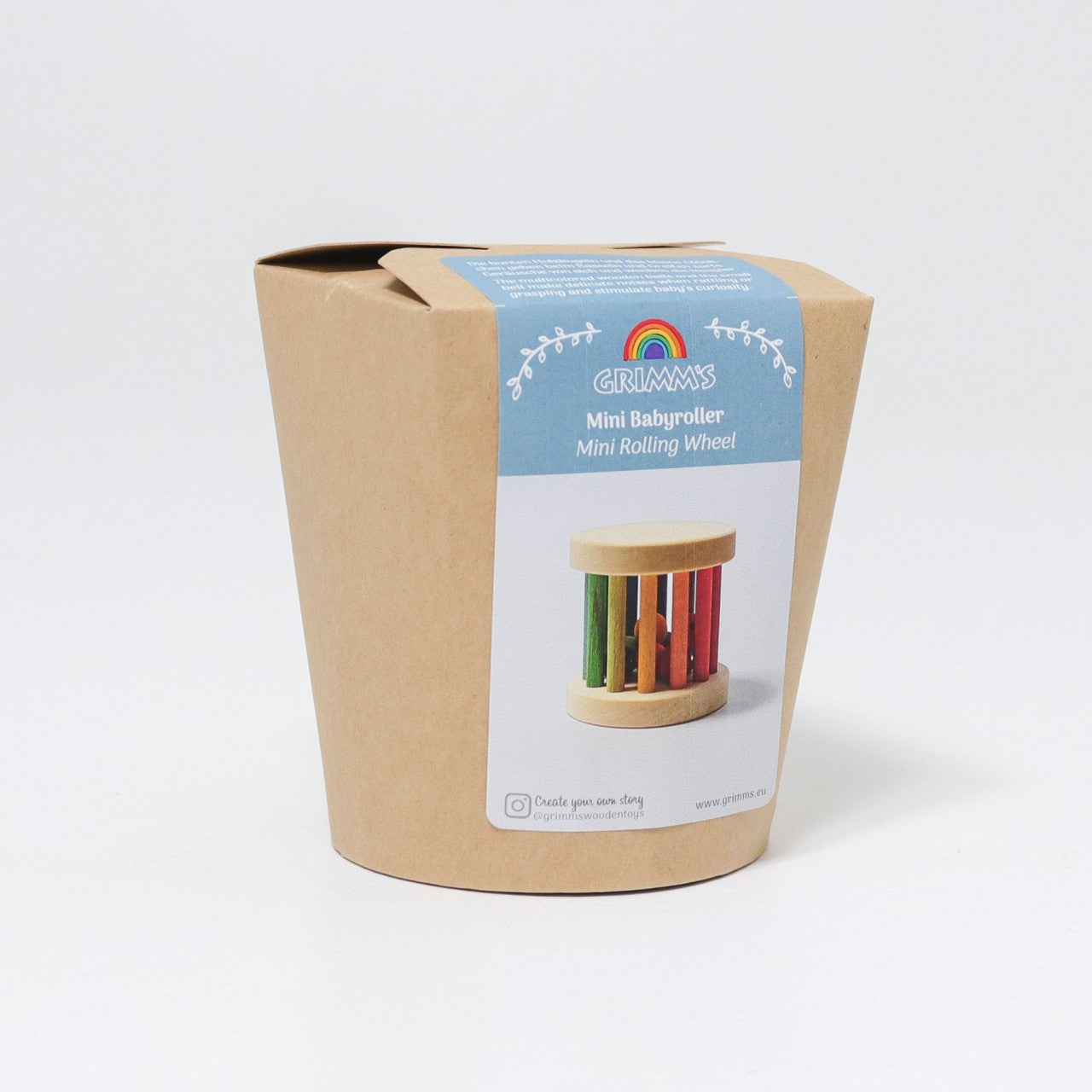 Mini Rolling Wheel Rattle & Clutching Toy | Baby’s First Wooden Toy