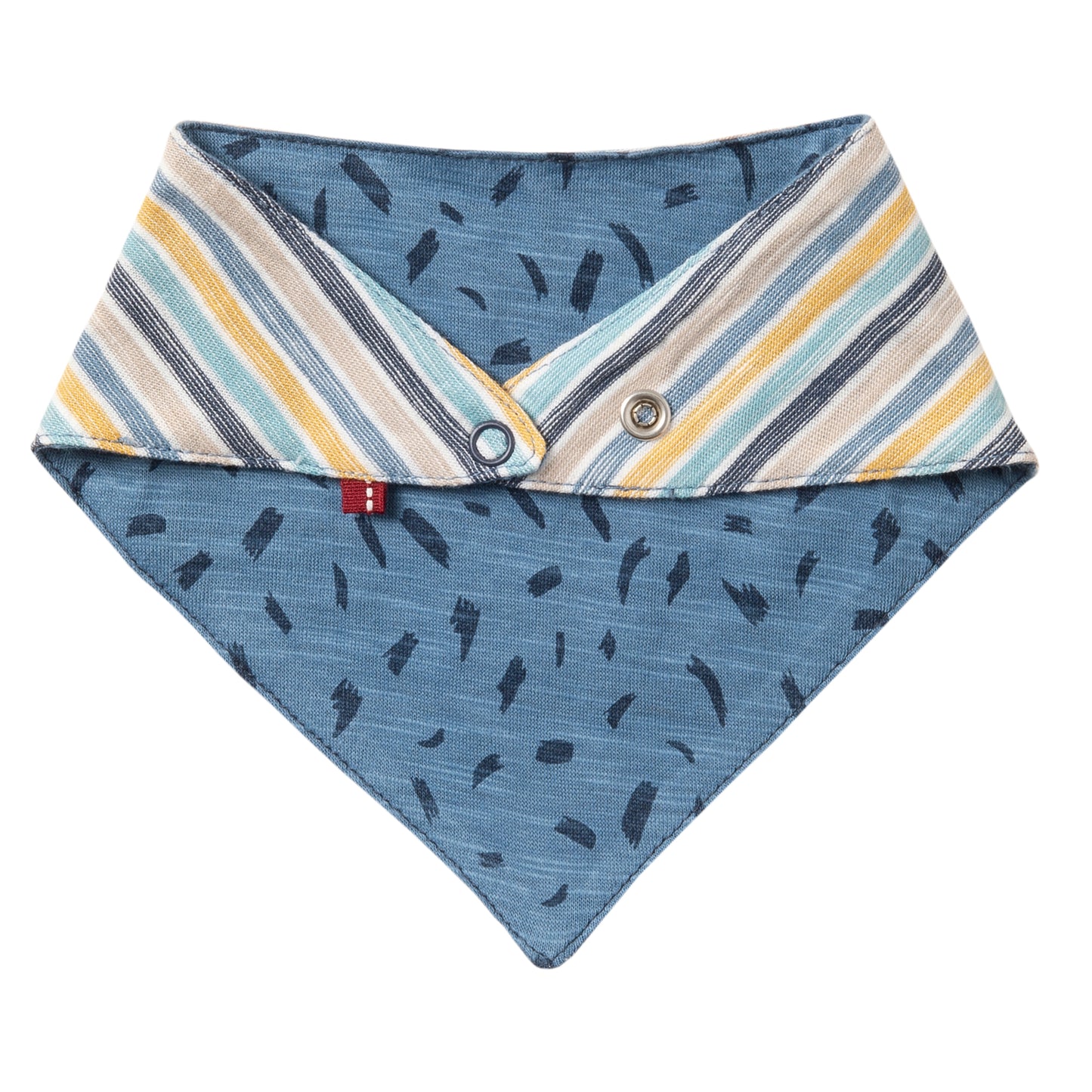 People WEAR ORGANIC Ocean Breeze | Reversible Bandana Bib | GOTS Organic Cotton | Back: Ocean Stripes | BeoVERDE Ireland