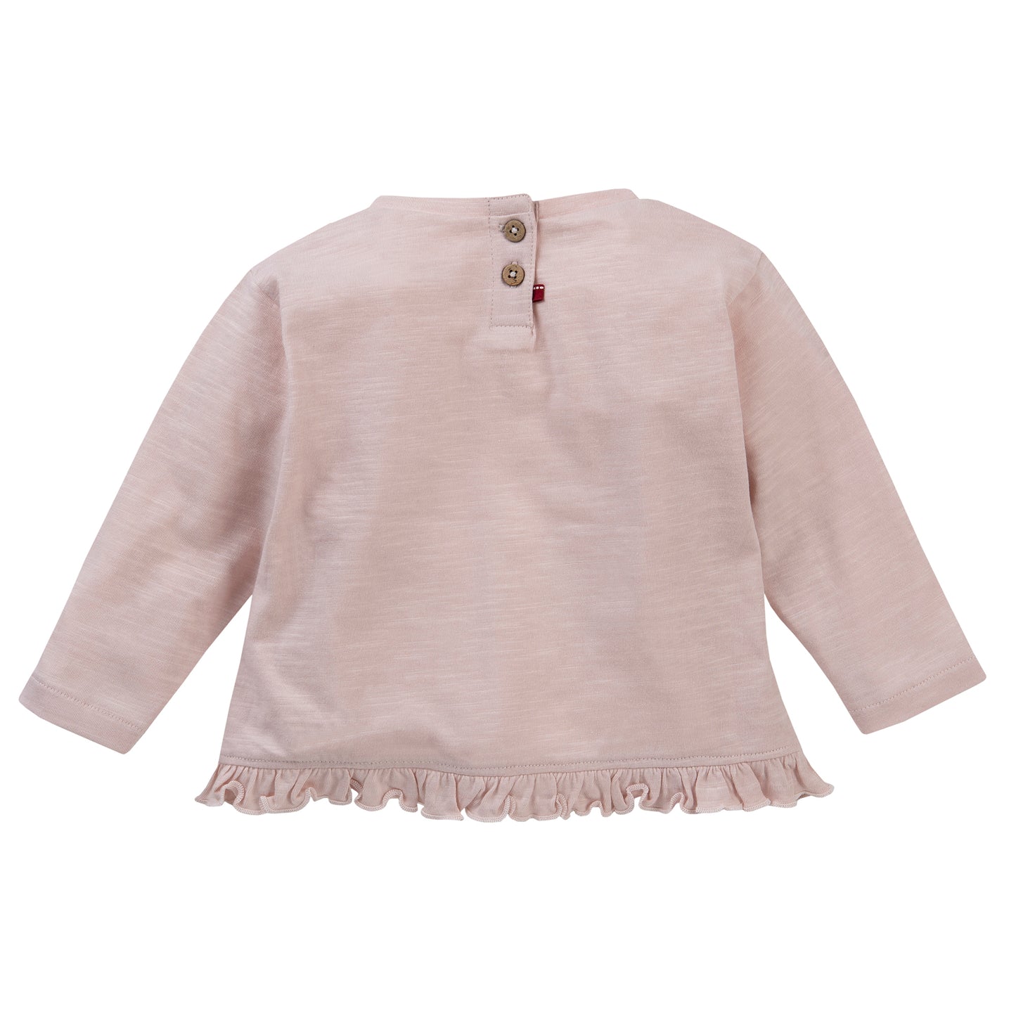 People WEAR ORGANIC Soft Rose Ruffled Shirt | Long Sleeve Baby Top | GOTS Organic Cotton | Front | BeoVERDE Ireland