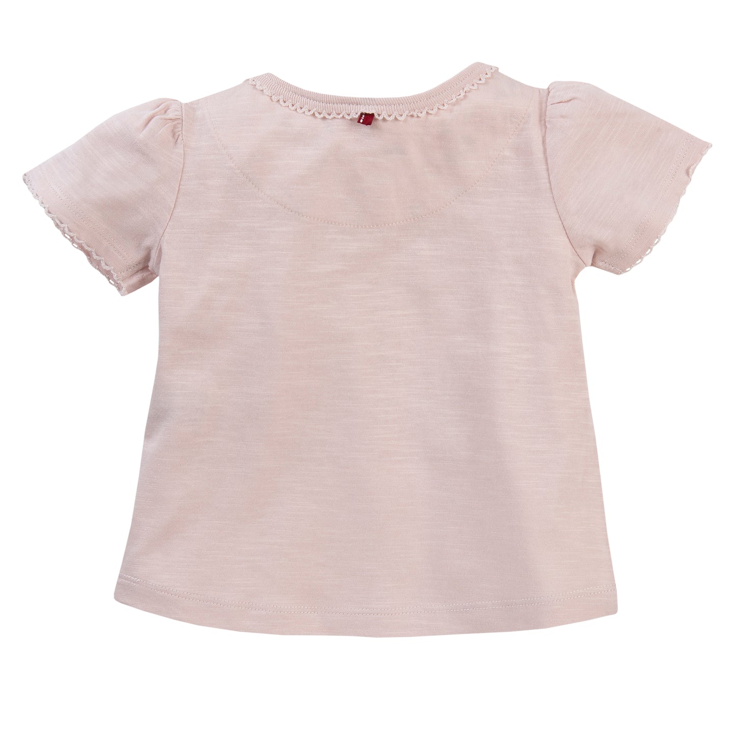 People WEAR ORGANIC Yummy Fruits - Soft Rose Ruffled Shirt | Short Sleeve Baby Top | GOTS Organic Cotton | Back | BeoVERDE Ireland