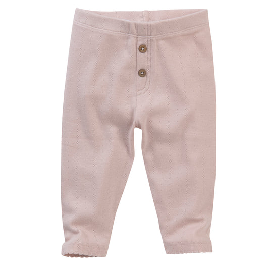 Soft Rose Pointelle Leggings | Baby Pants | GOTS Organic Cotton