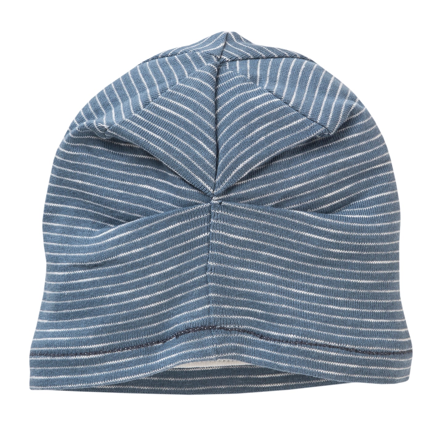 People WEAR ORGANIC Ocean Animals | Reversible Baby Beanie | GOTS Organic Cotton | Blue Stripes | Back | BeoVERDE Ireland