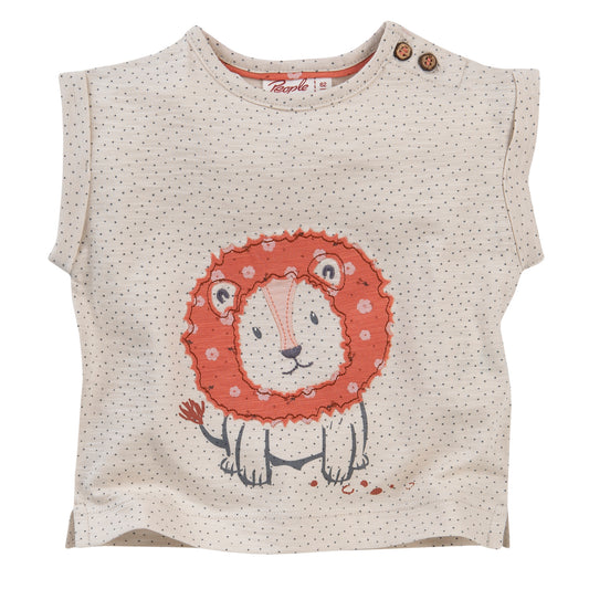 Lion | Short Sleeve Applique Baby Top | GOTS Organic Cotton