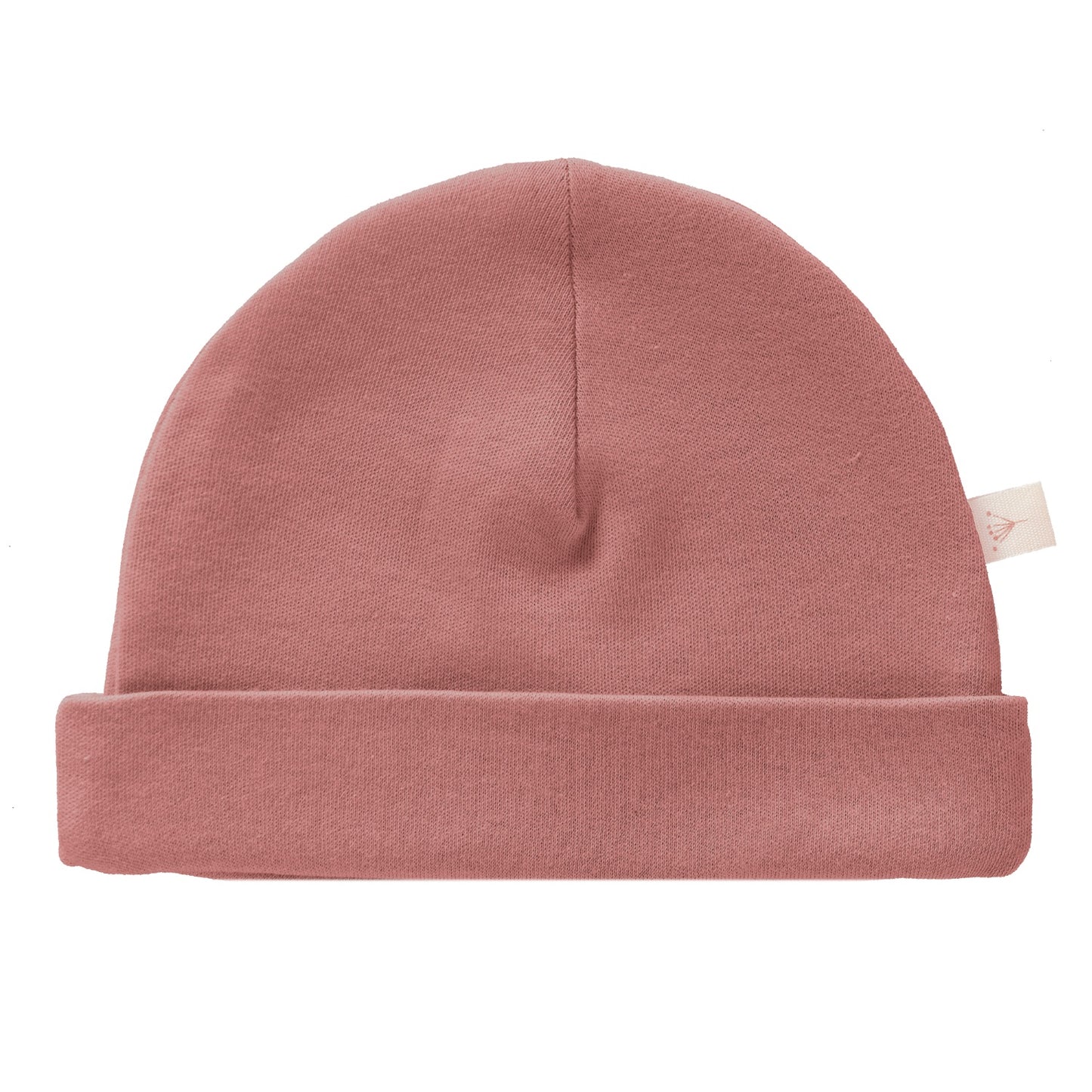 Fresk Rose Dawn Baby Beanie Hat | GOTS Organic Cotton | Front | BeoVERDE Ireland